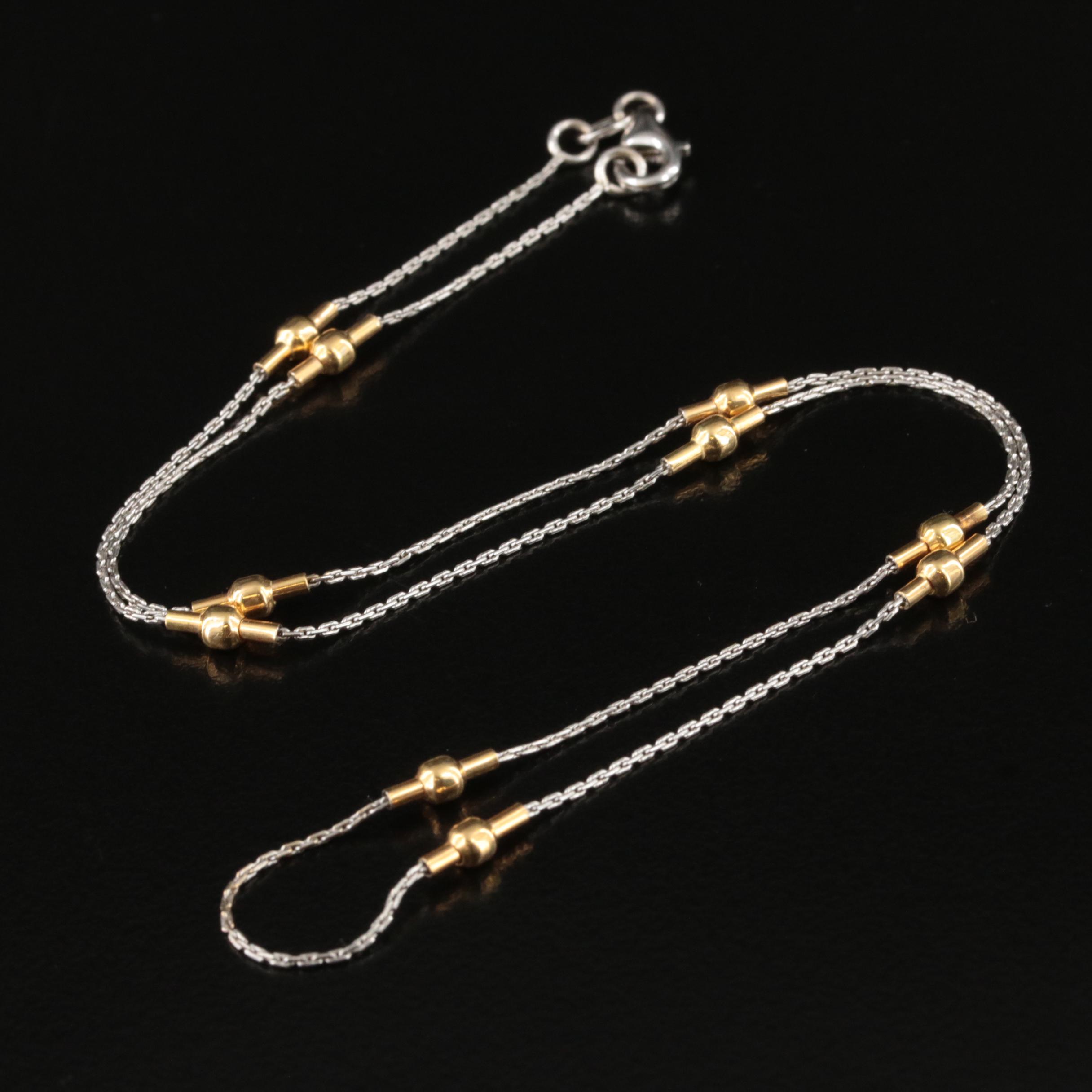Italian 18K Two-Tone Station Necklace