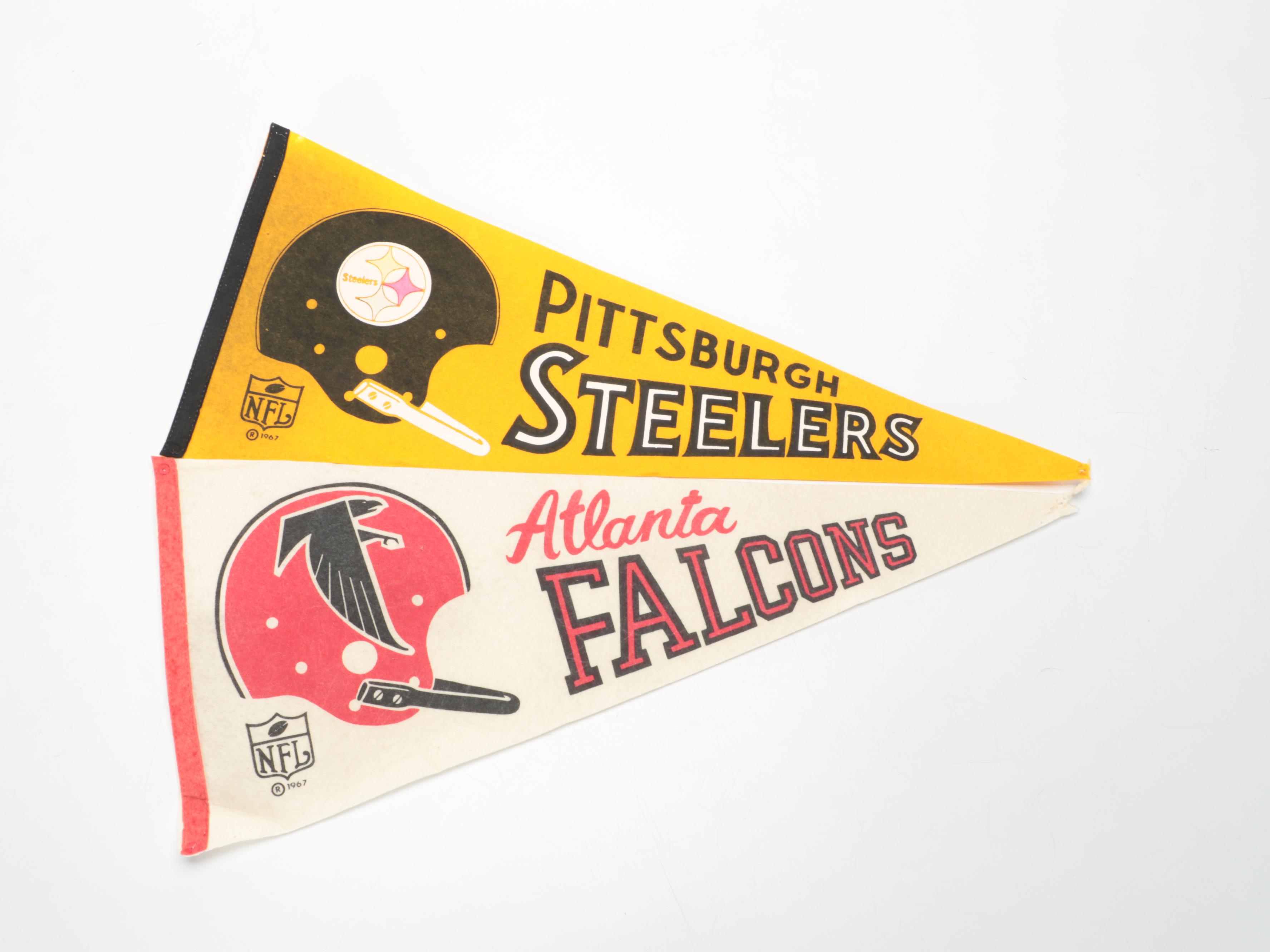 Baseball and Football Pennants with Cincinnati Reds and More, Vintage