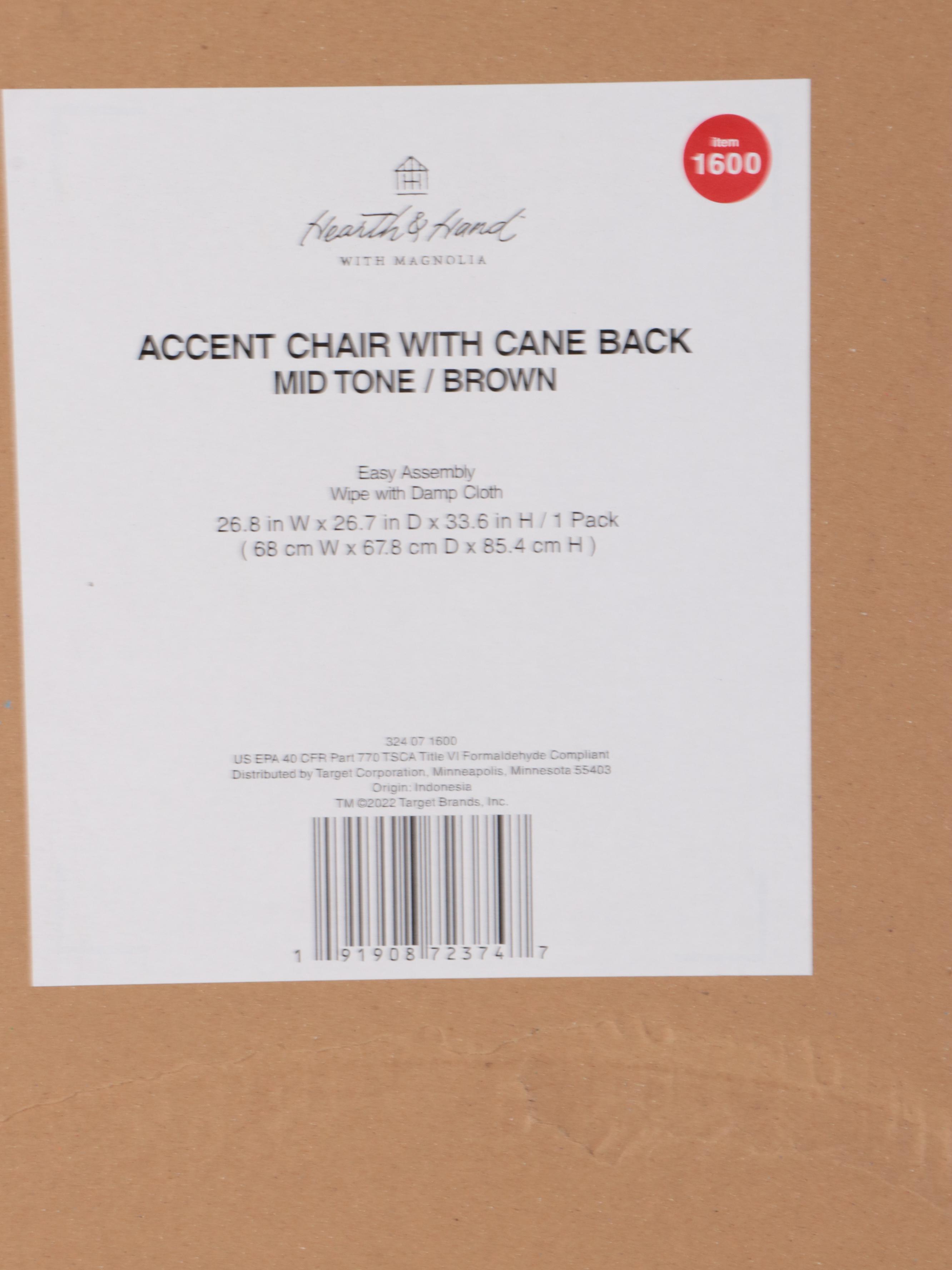 Hearth & Hand With Magnolia Wood and Cane Back Accent Chair