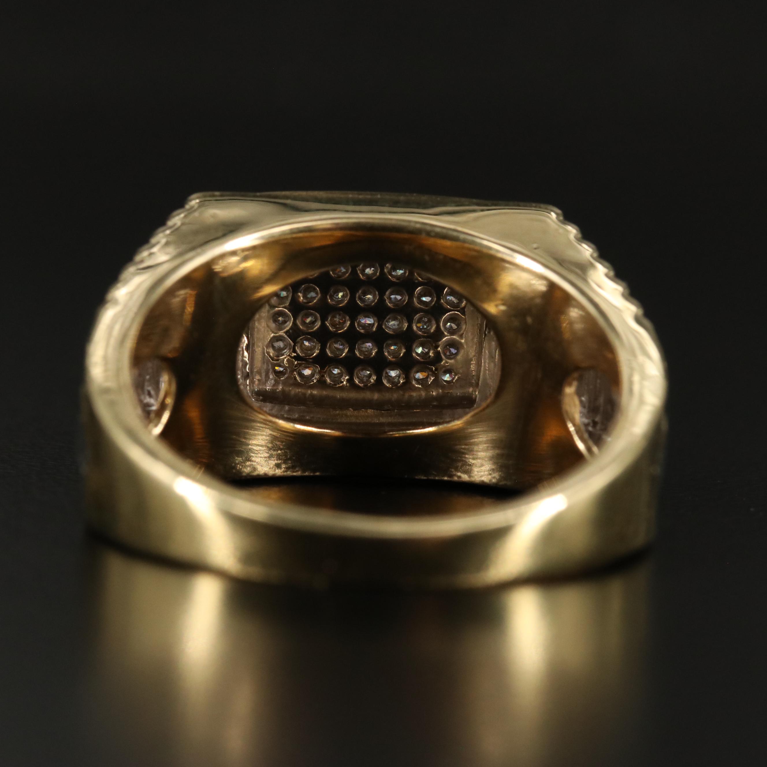 Sterling Diamond Block Ring