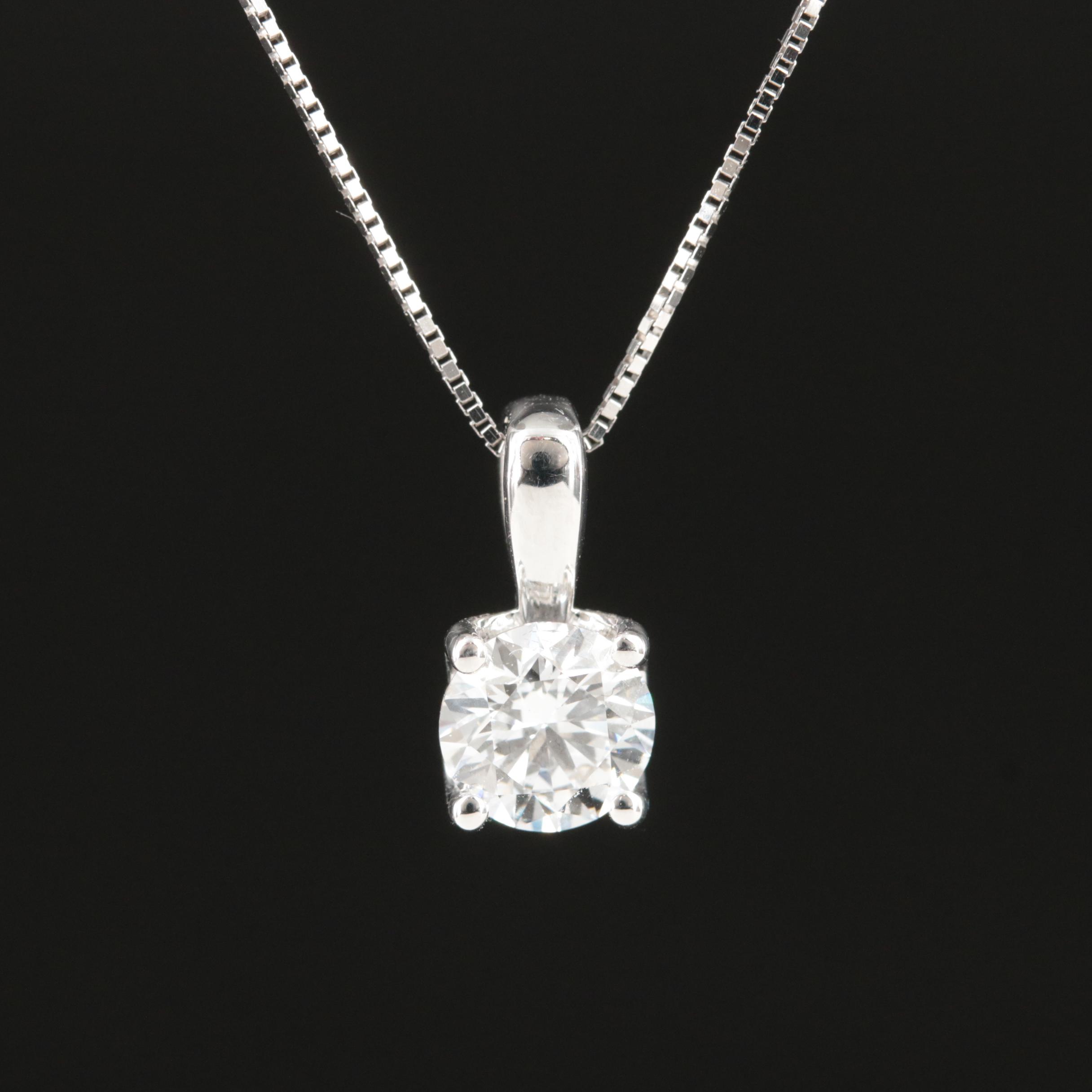 14K 0.72 CT Lab Grown Diamond Pendant Necklace