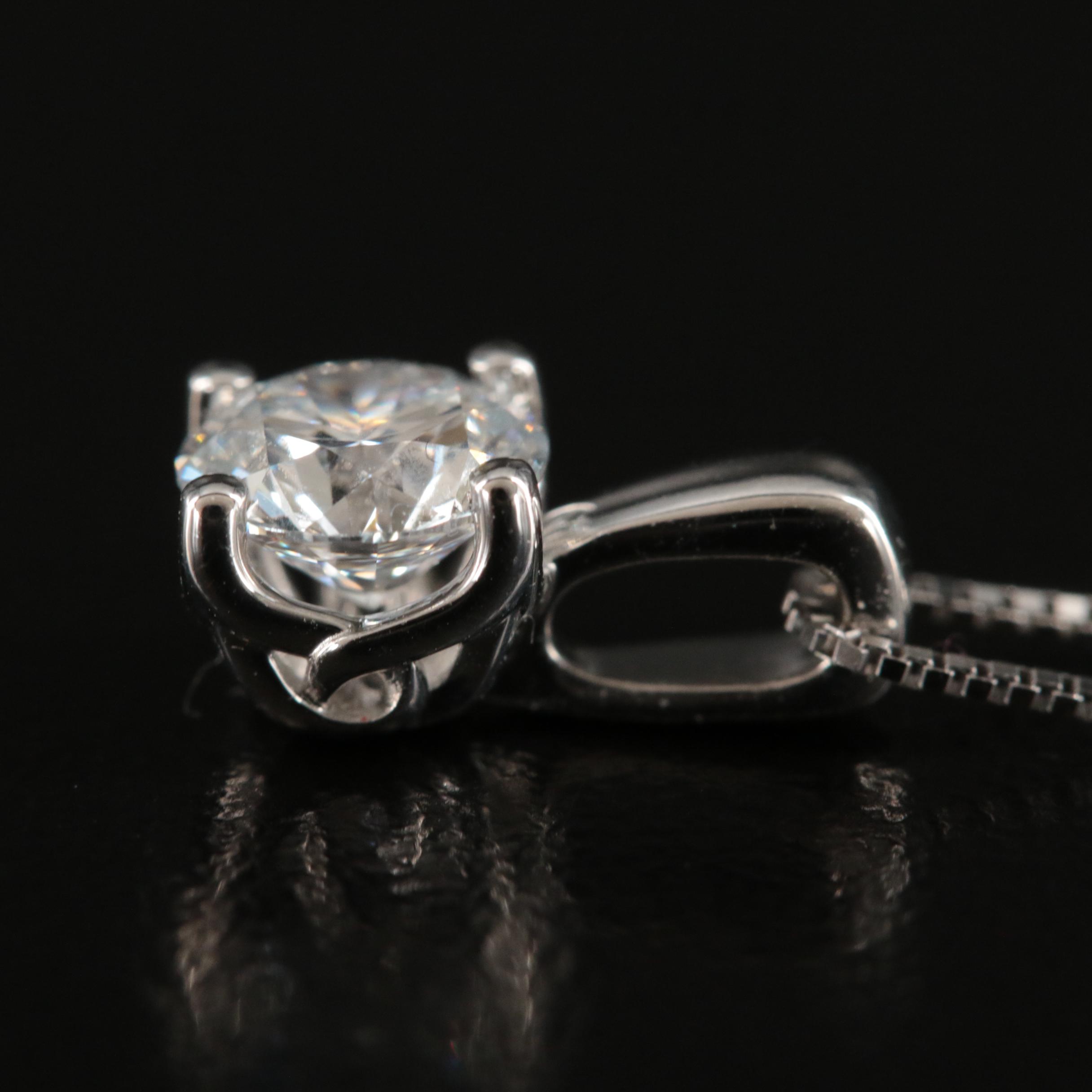 14K 0.72 CT Lab Grown Diamond Pendant Necklace