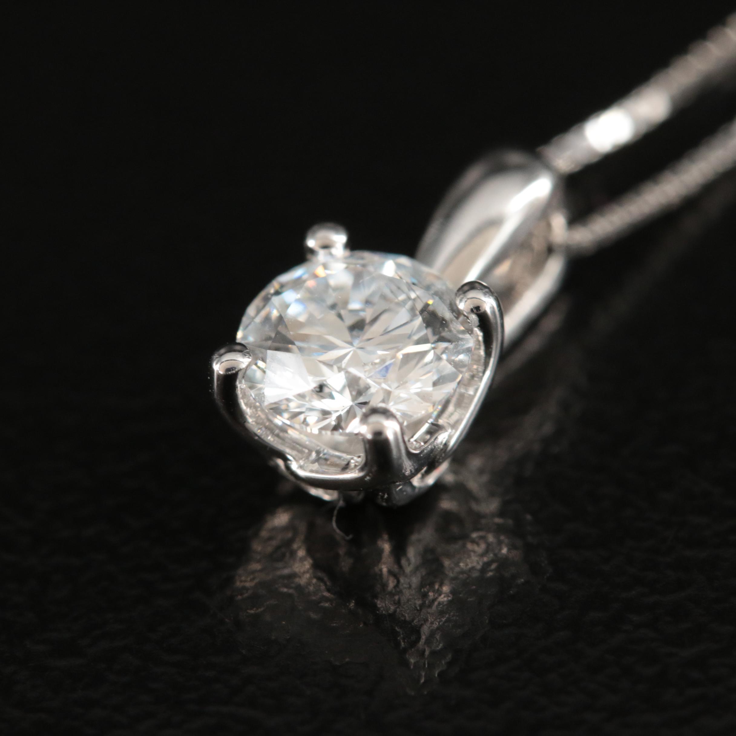 14K 0.72 CT Lab Grown Diamond Pendant Necklace