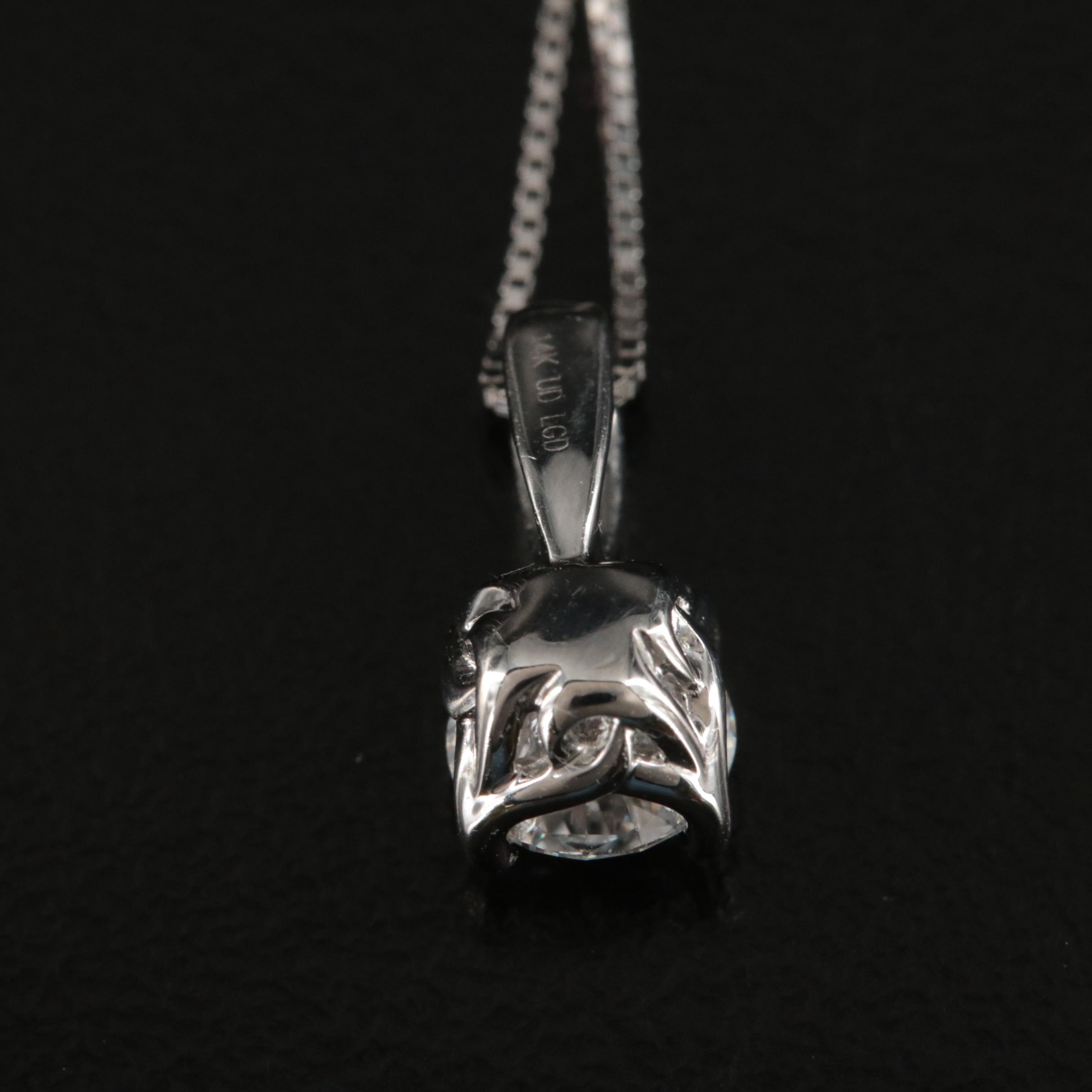 14K 0.72 CT Lab Grown Diamond Pendant Necklace