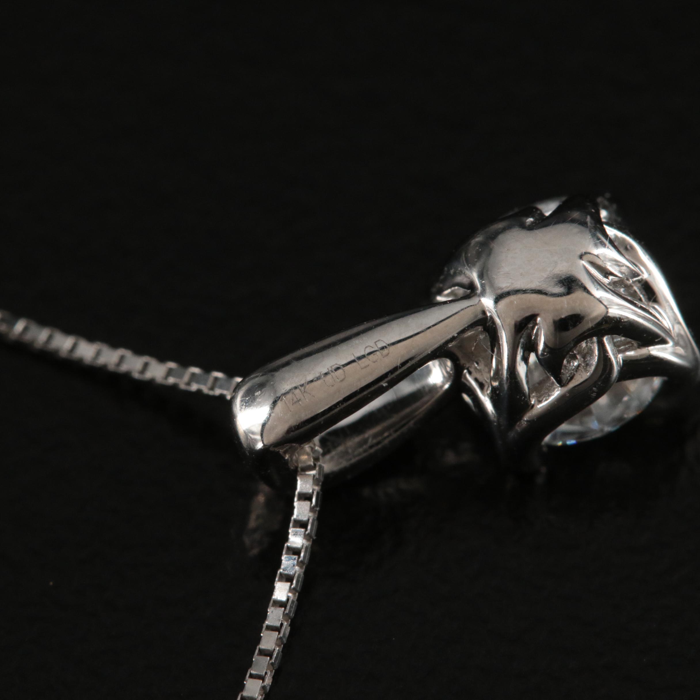 14K 0.72 CT Lab Grown Diamond Pendant Necklace