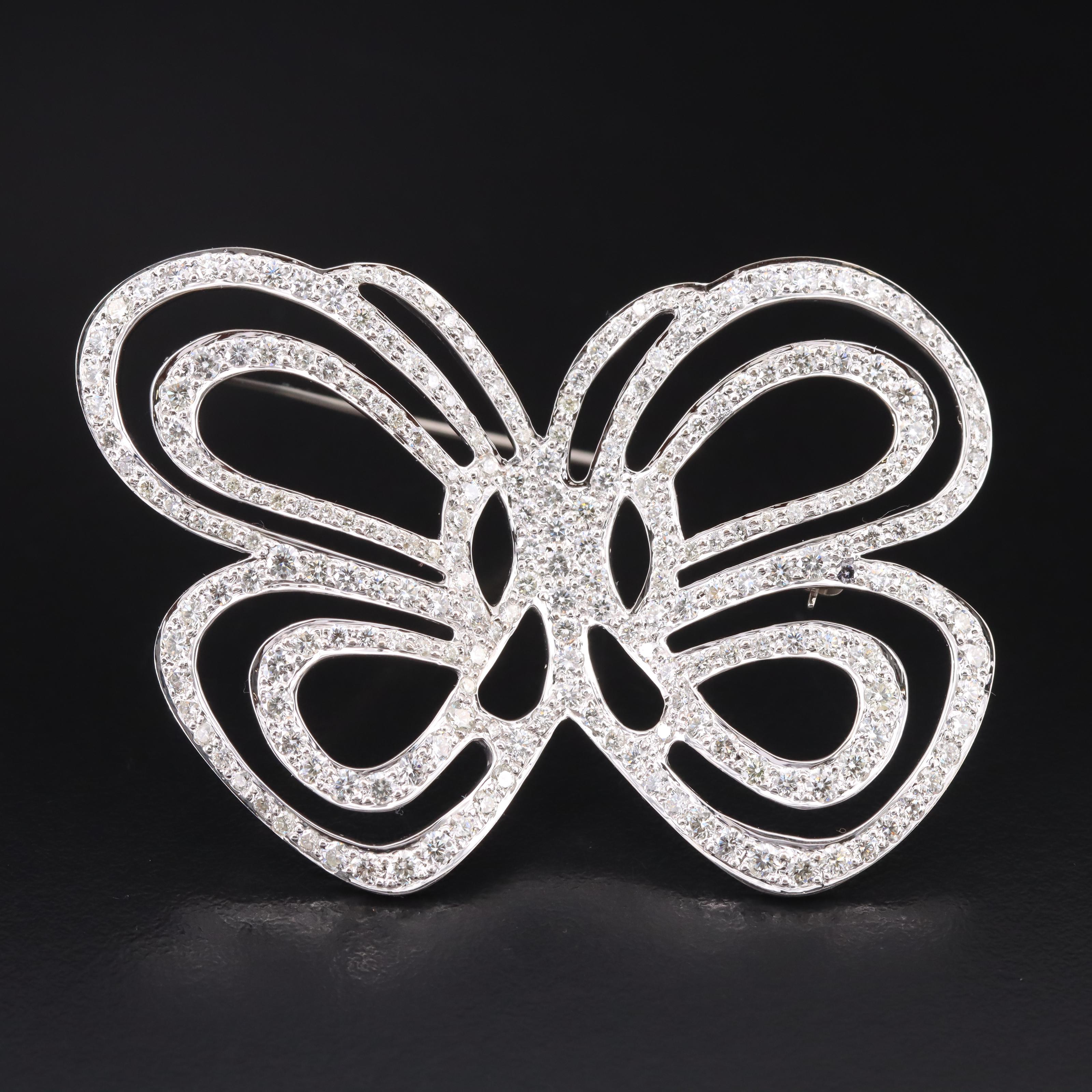 18K 6.46 CTW Diamond Butterfly Brooch