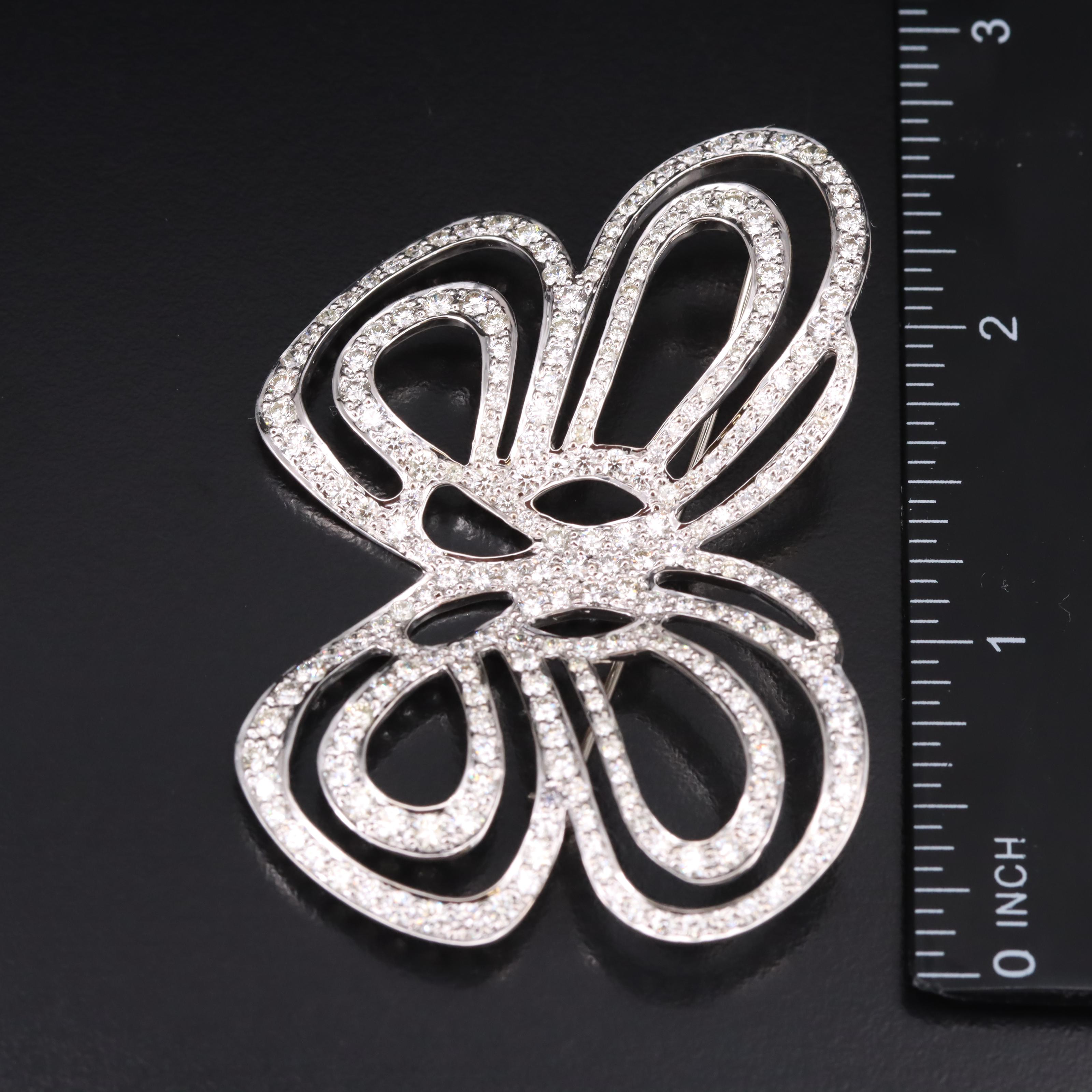 18K 6.46 CTW Diamond Butterfly Brooch