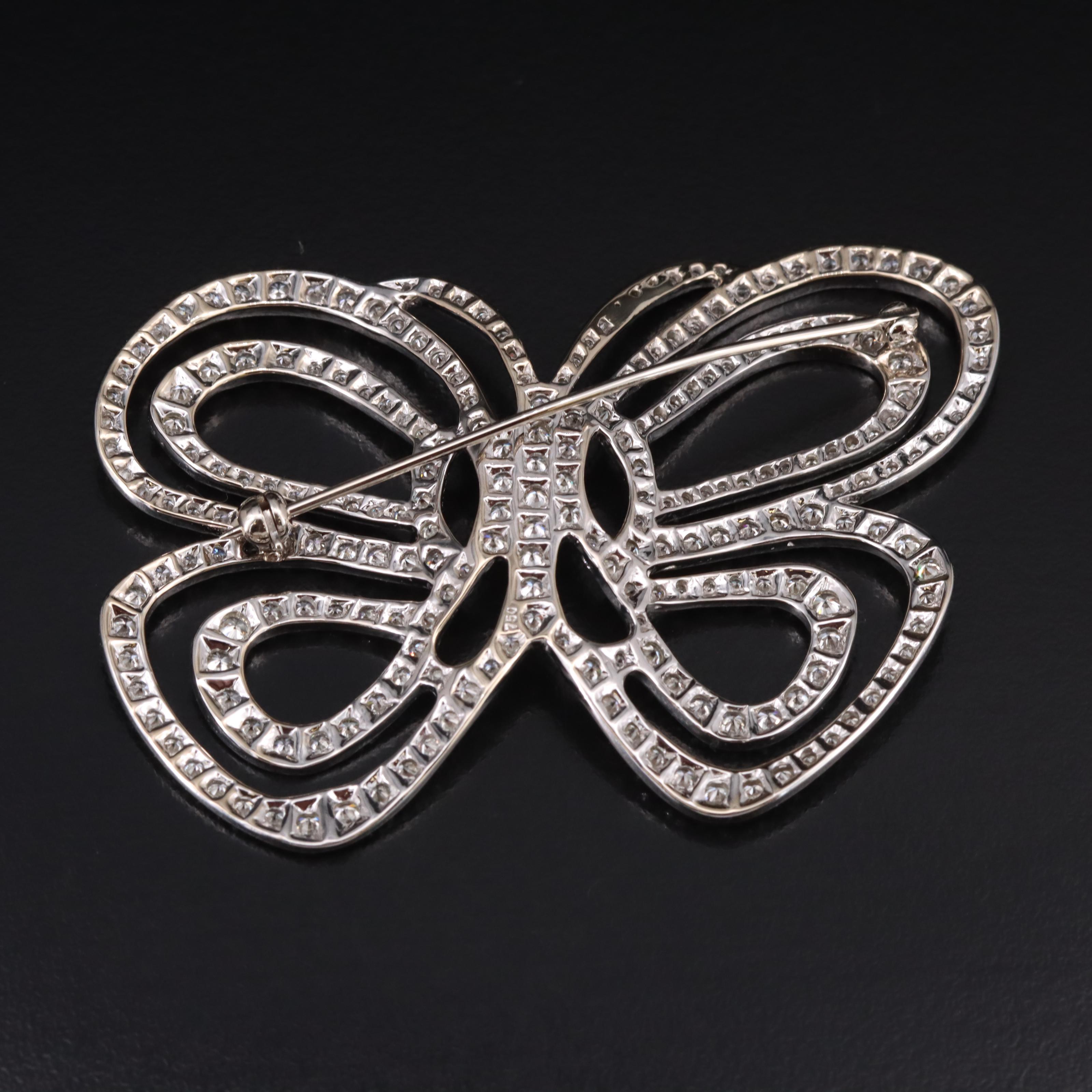18K 6.46 CTW Diamond Butterfly Brooch