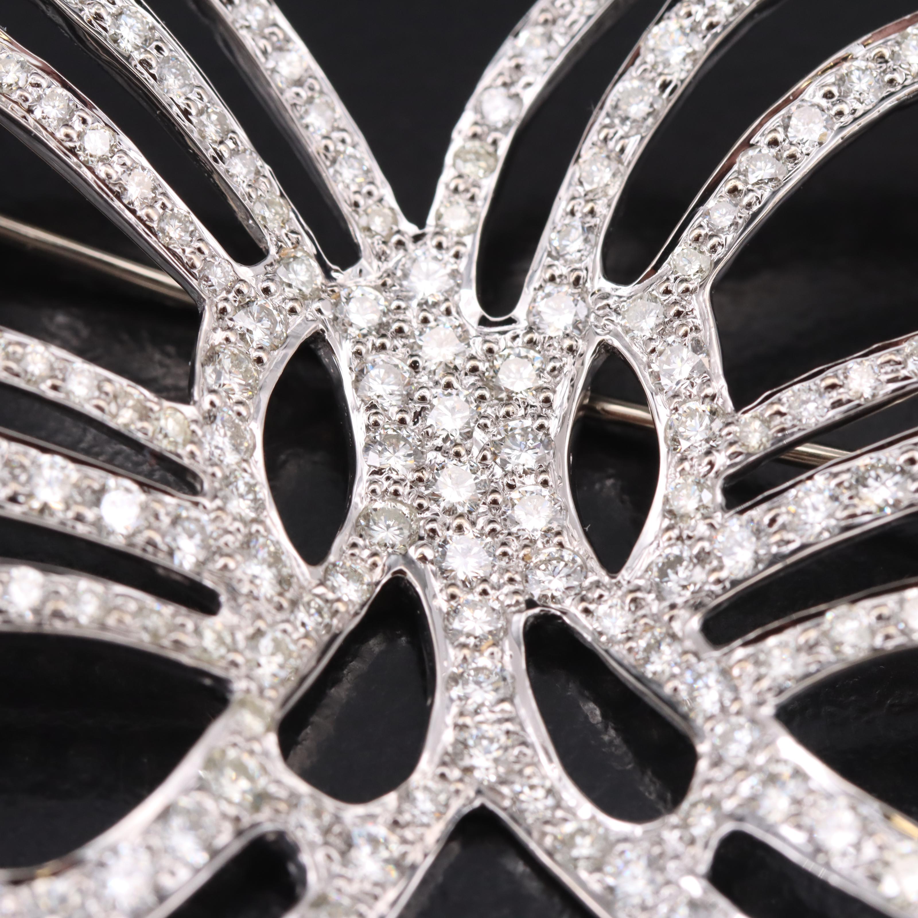 18K 6.46 CTW Diamond Butterfly Brooch