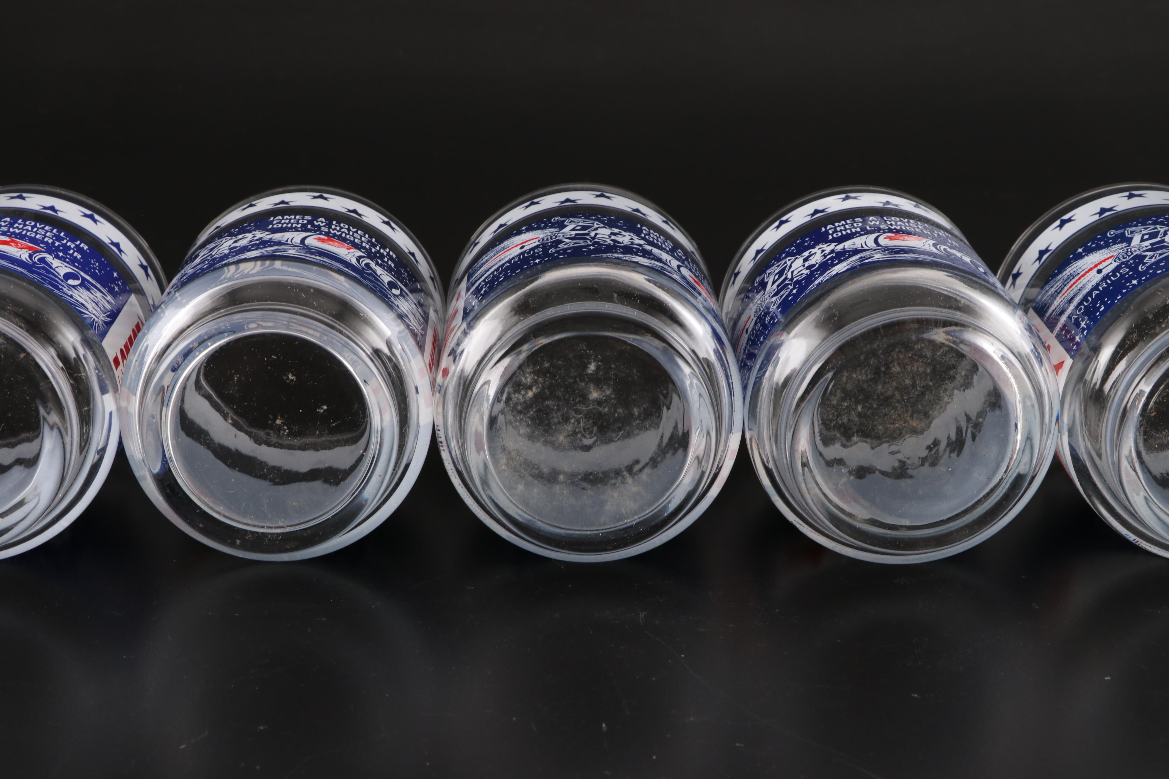 Libbey Apollo 12 and Apollo 13 Commemorative Highball Glasses