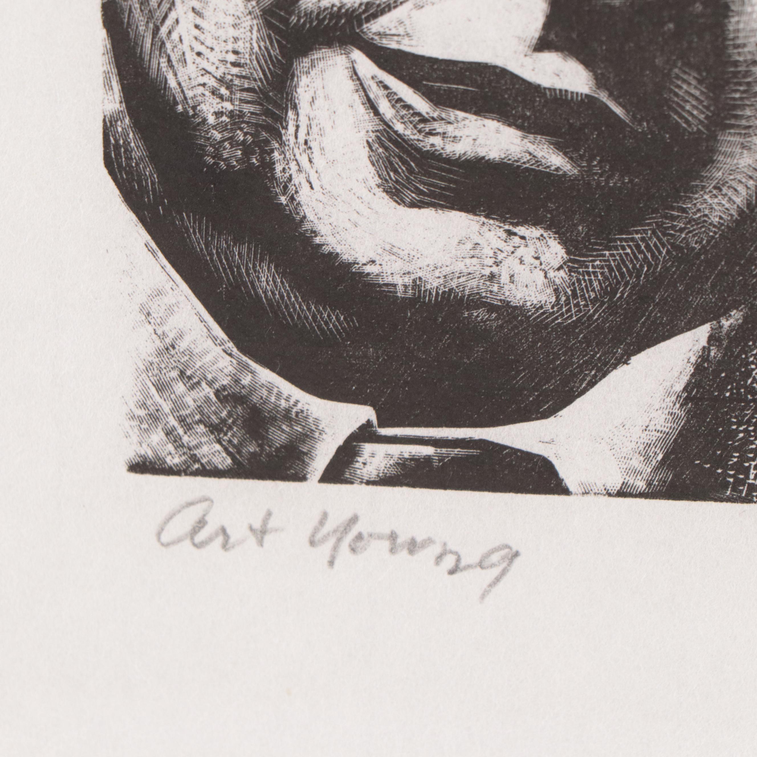 Lynd Ward Wood Portrait Engraving "Art Young," 1941