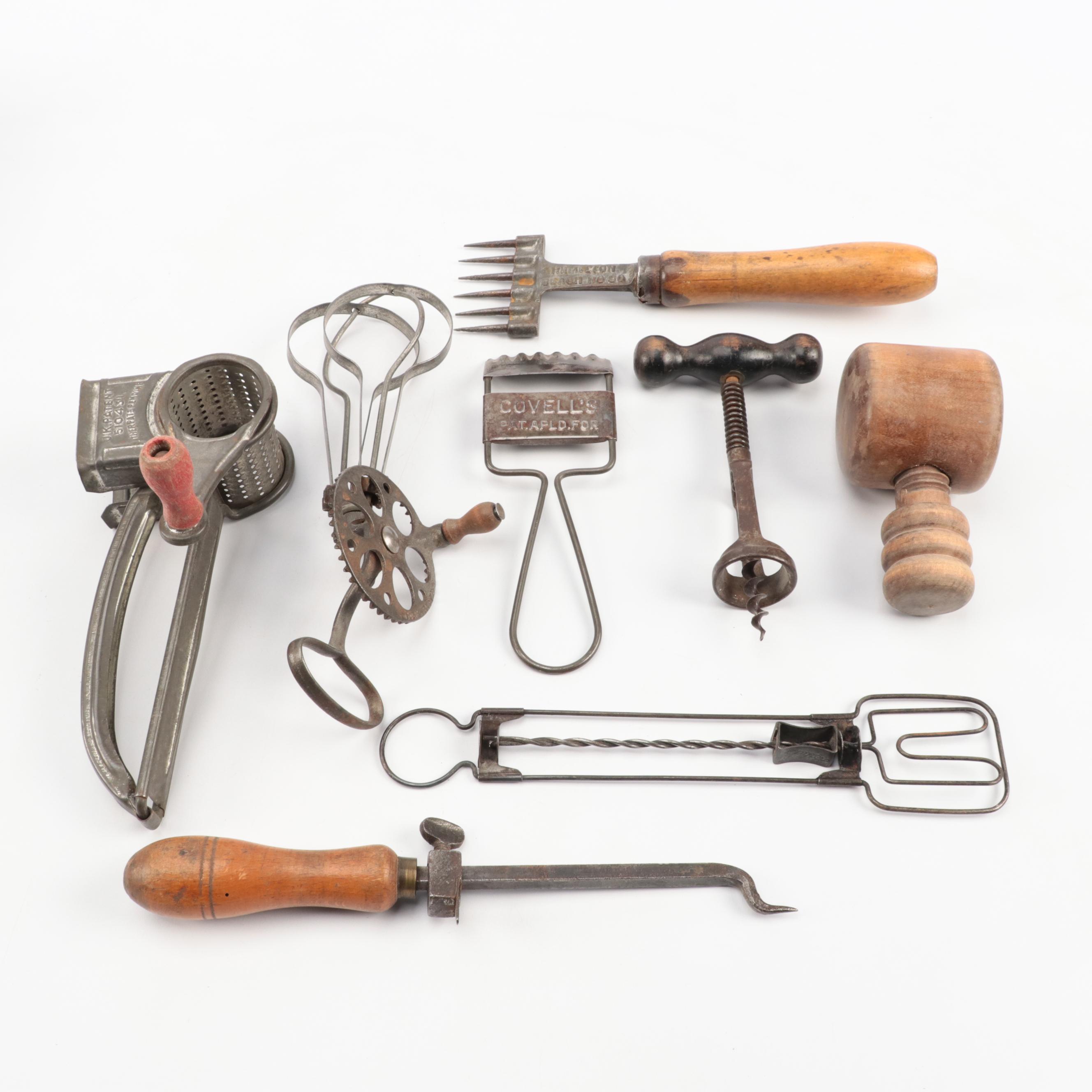 Tin Oil Lantern and Spice Box, Spice Jars with Tools and More