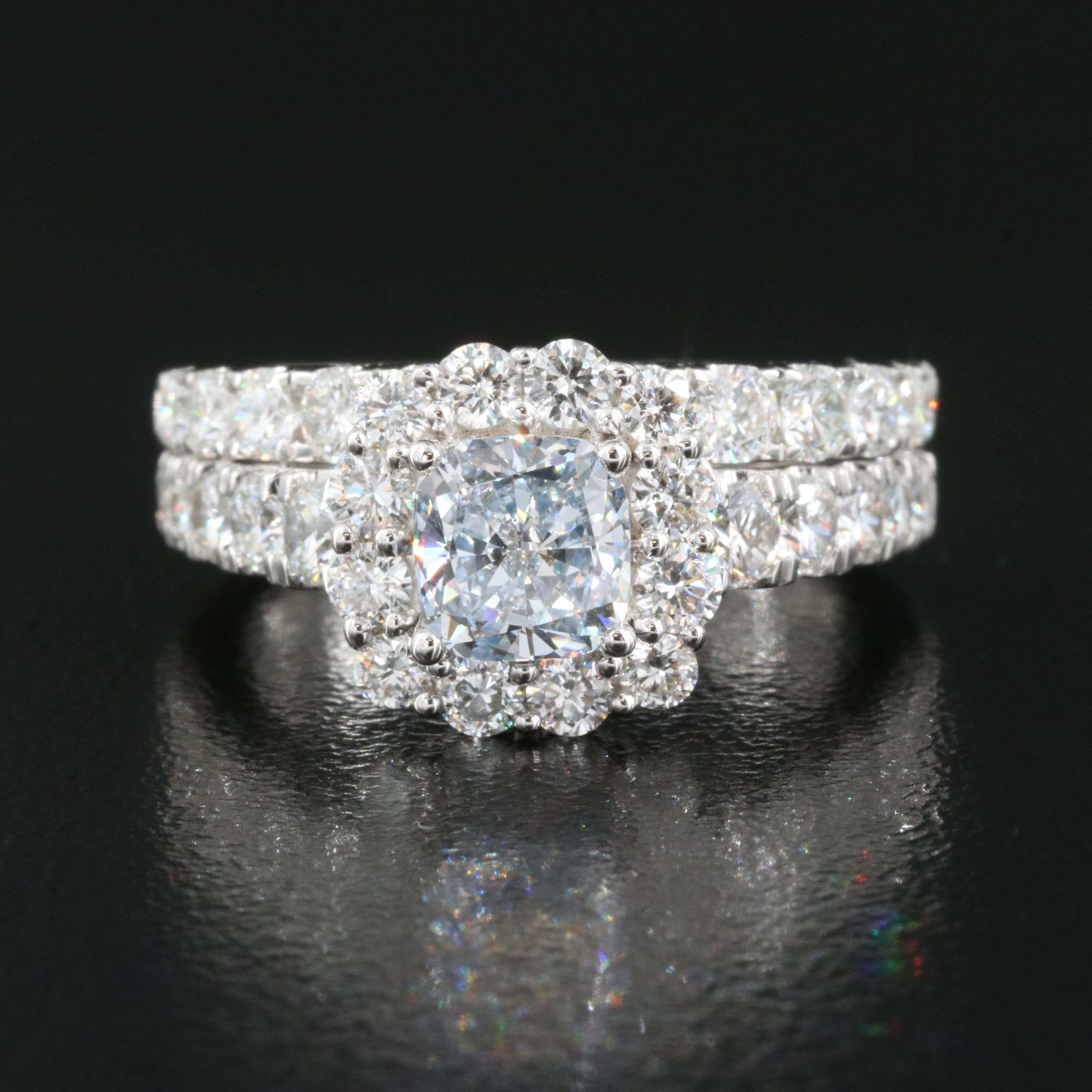 14K 2.94 CTW Lab Grown Diamond Ring and Band Set