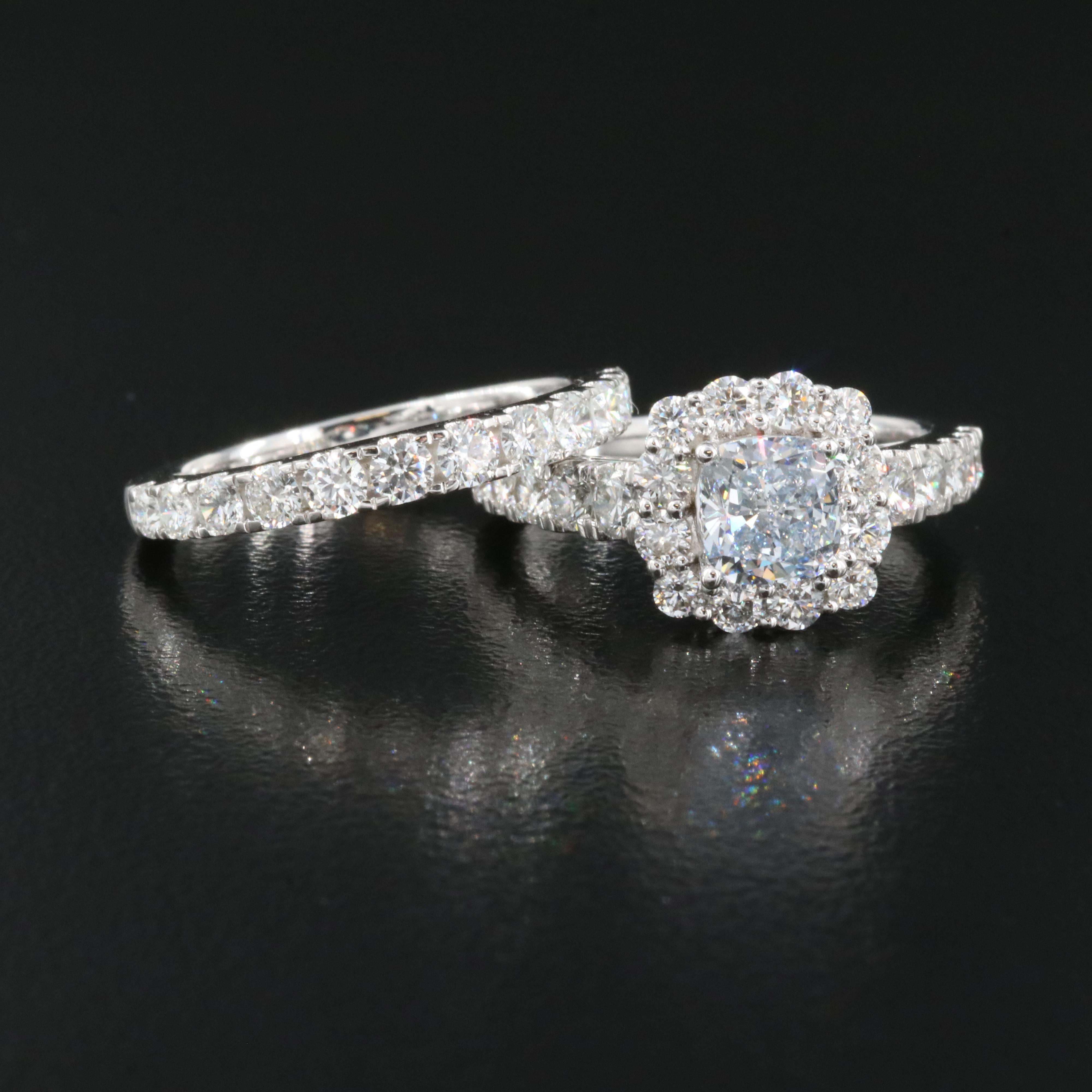 14K 2.94 CTW Lab Grown Diamond Ring and Band Set