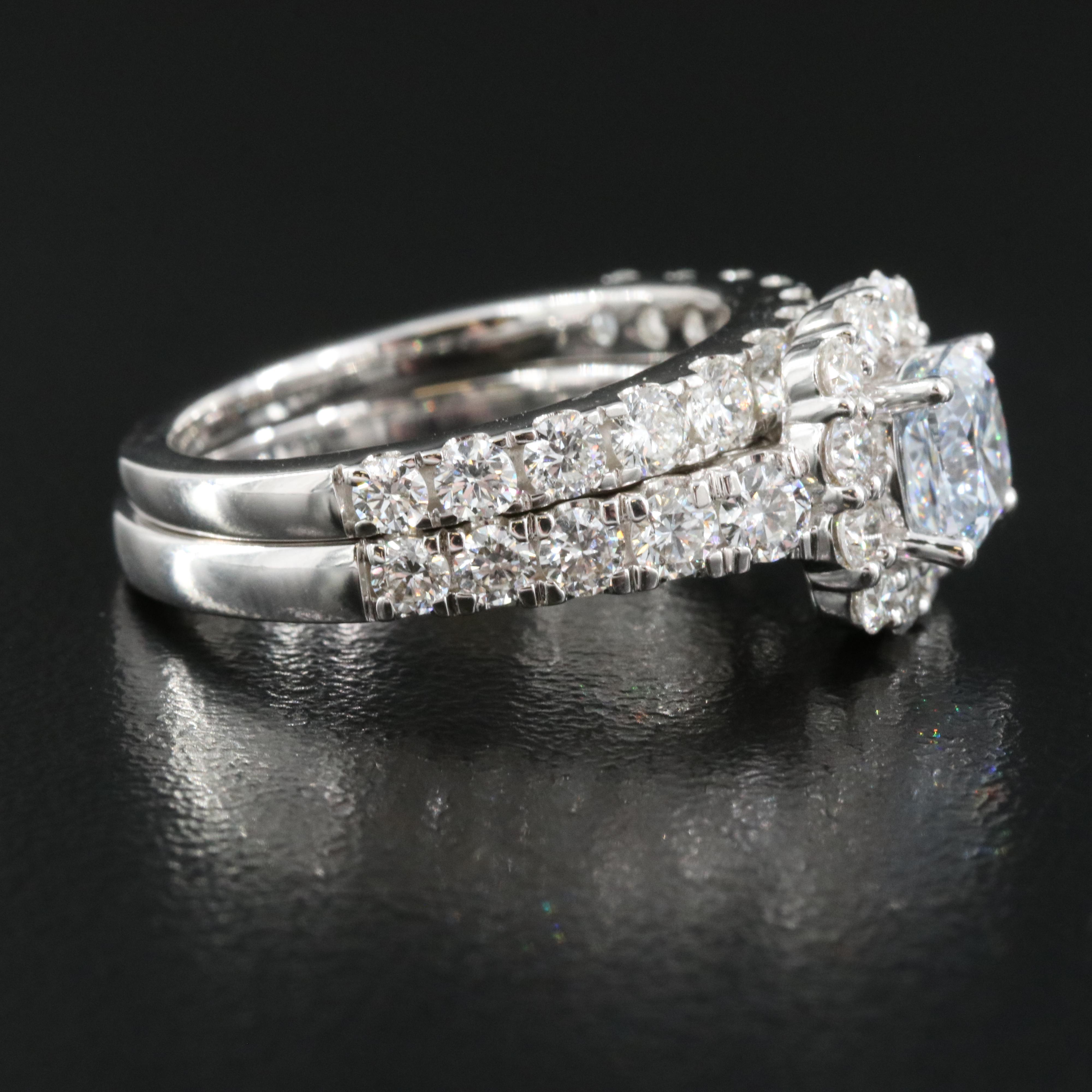 14K 2.94 CTW Lab Grown Diamond Ring and Band Set