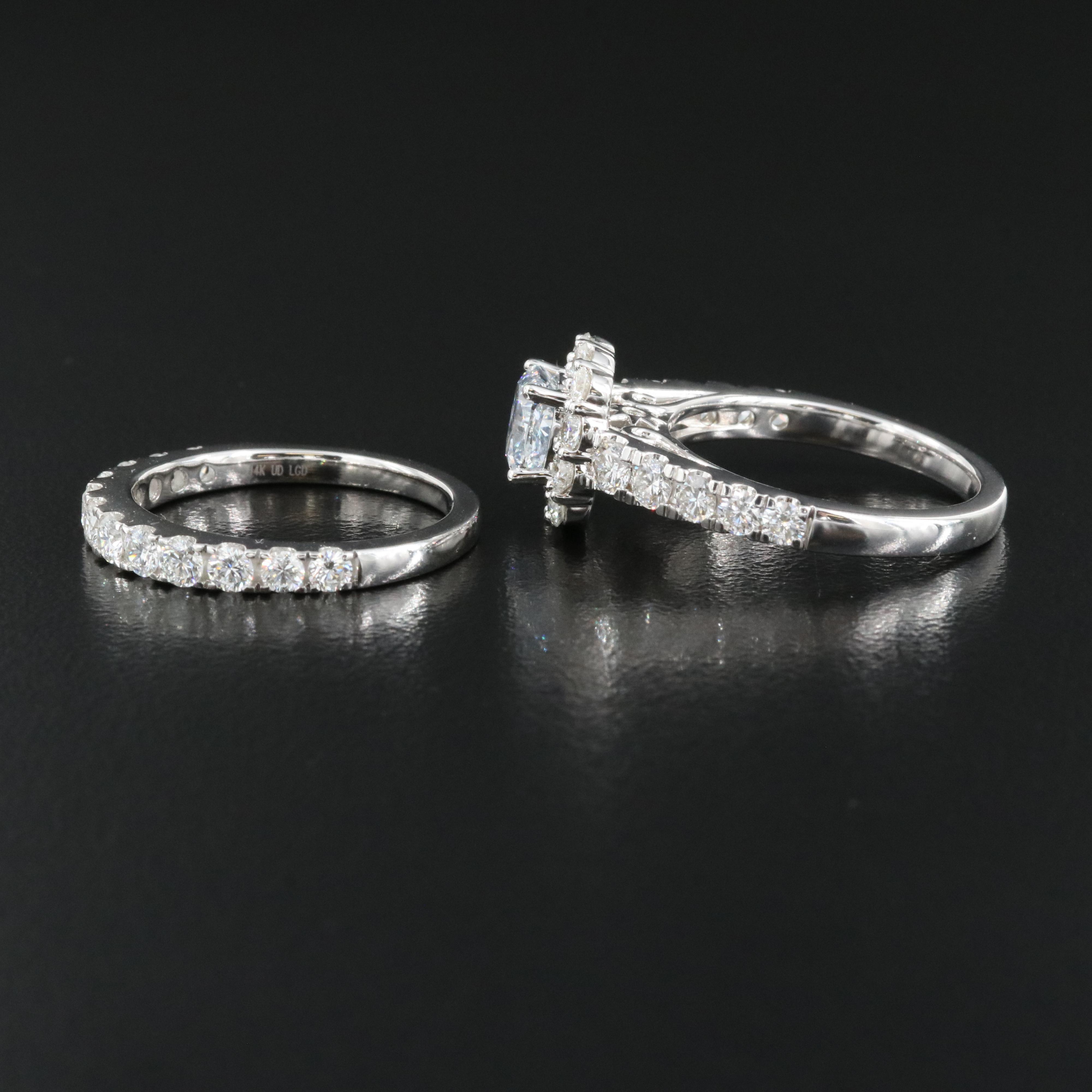 14K 2.94 CTW Lab Grown Diamond Ring and Band Set