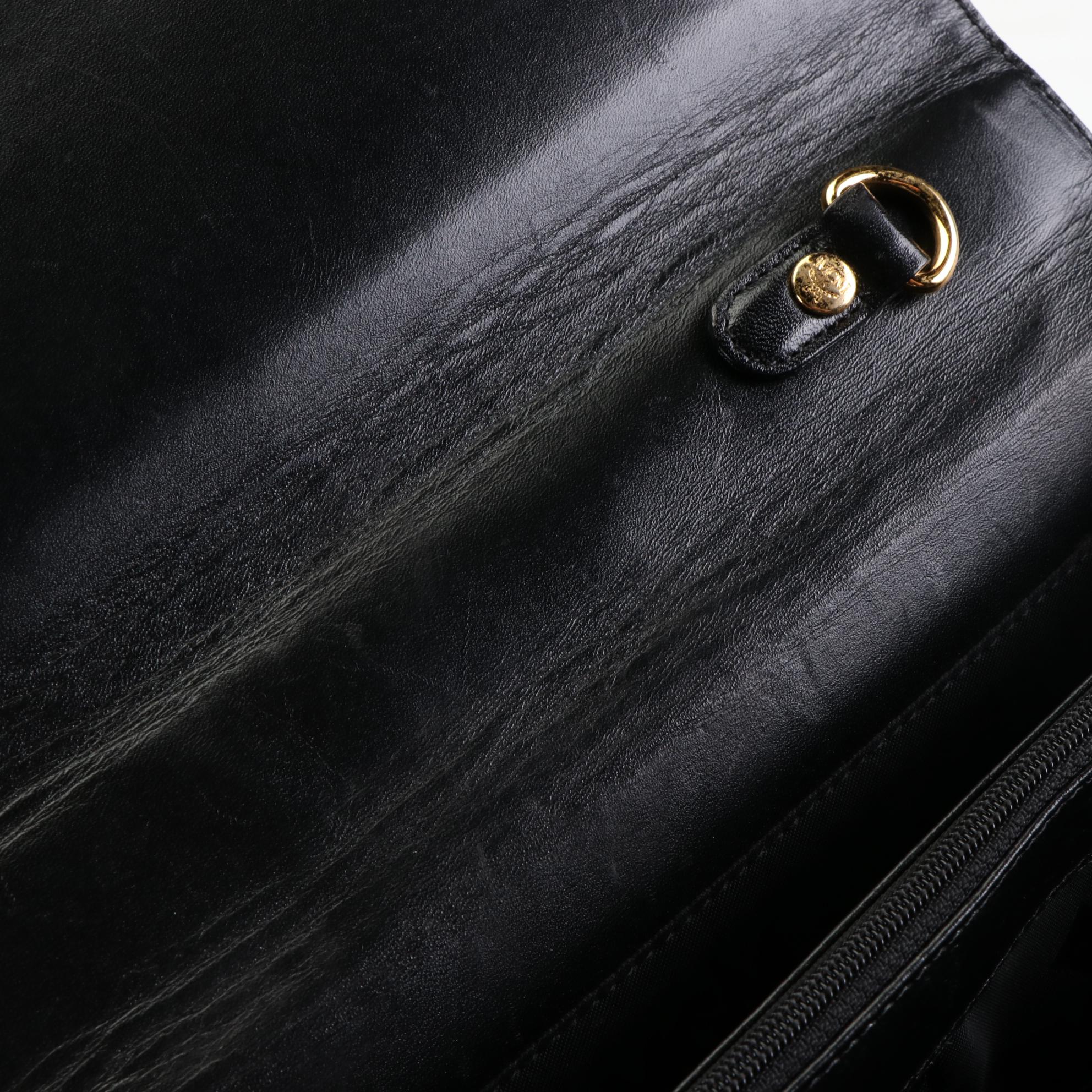 MCM München Briefcase in Black Viseto PVC and Leather