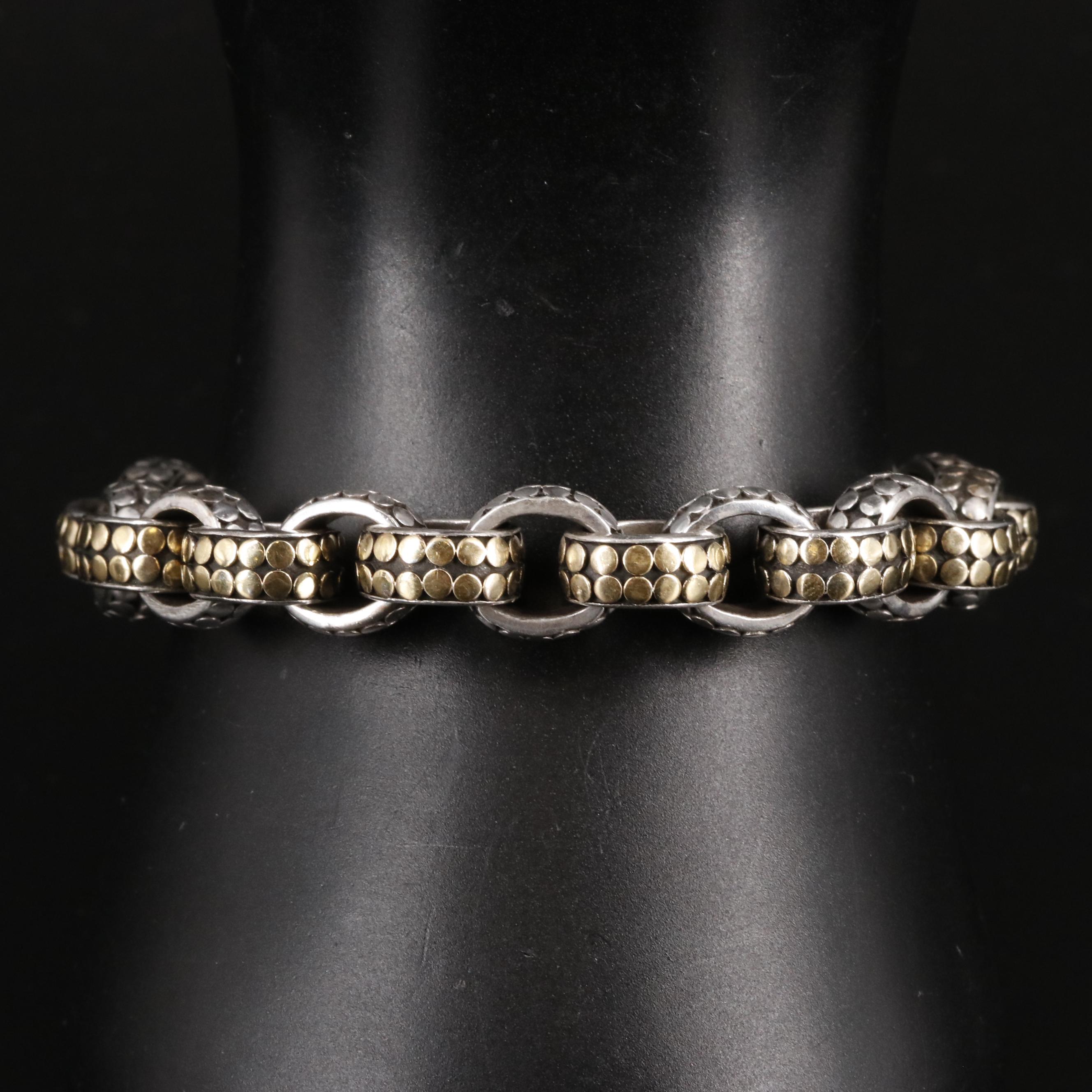 John Hardy Dot Collection 18K and Sterling Bracelet