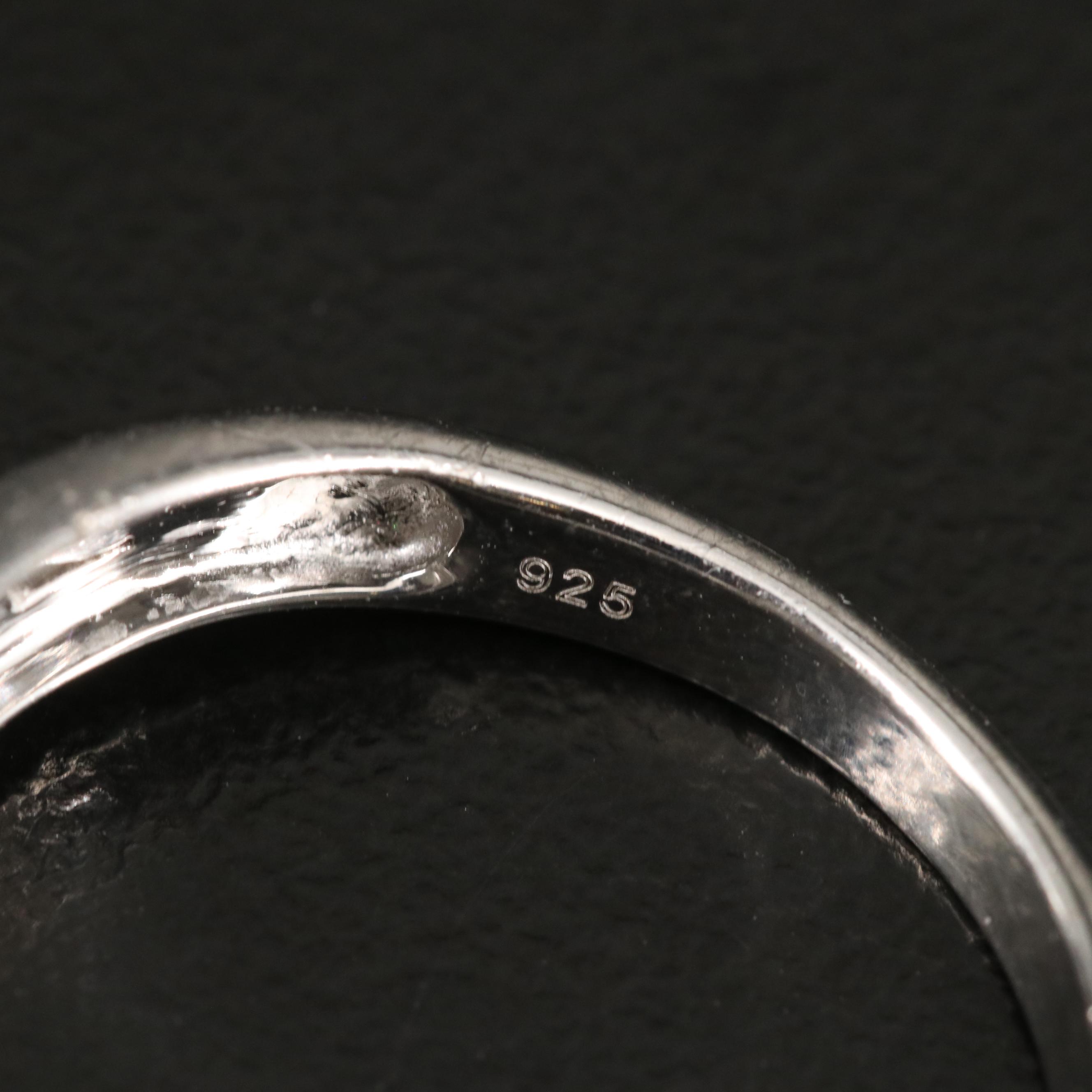 Sterling Diamond Cluster Ring