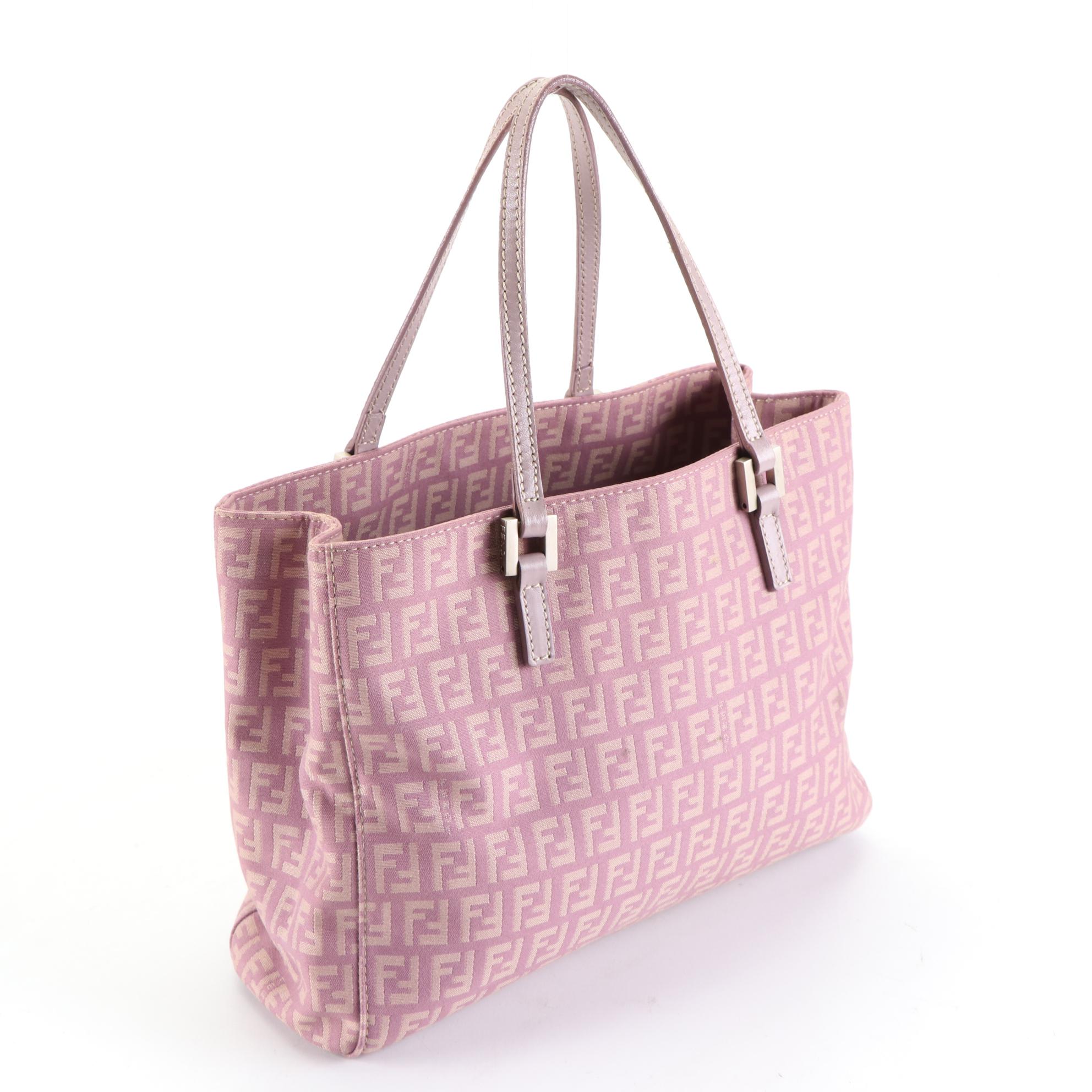 Fendi Mini Tote Bag in Zucca Canvas and Leather