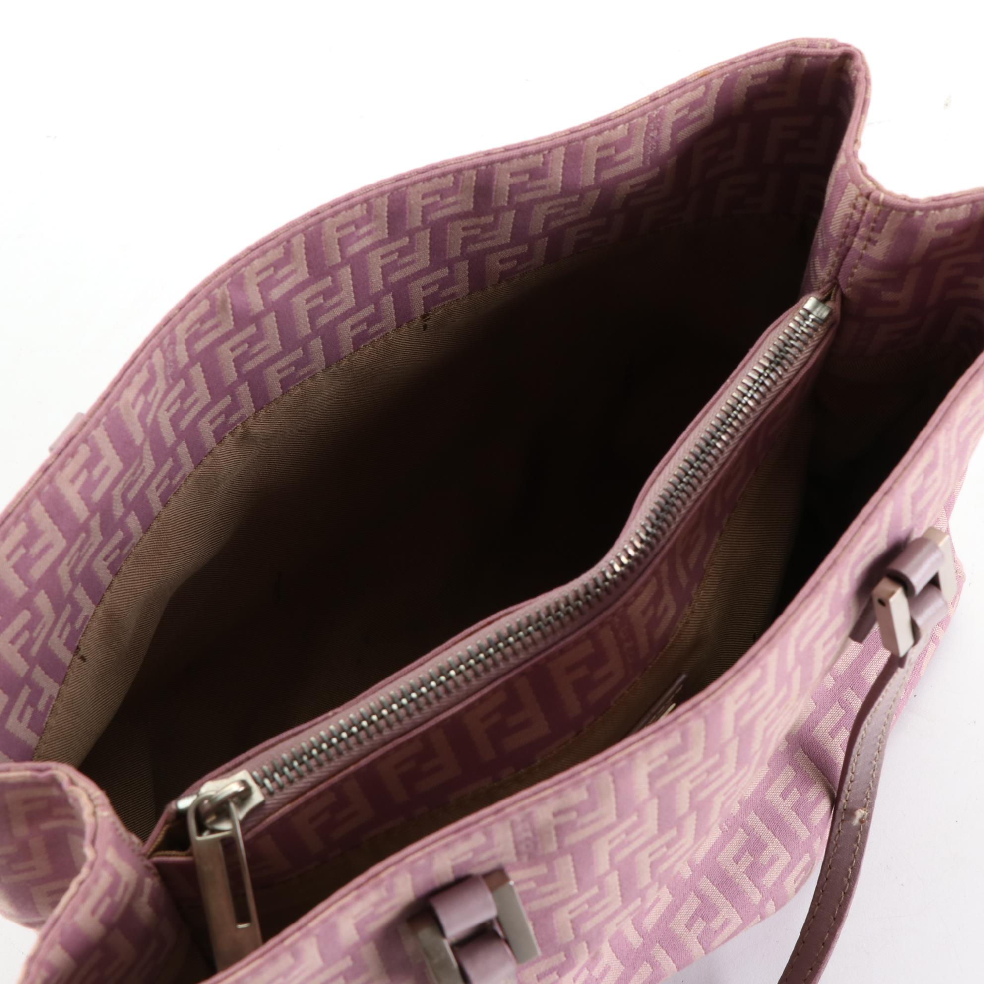 Fendi Mini Tote Bag in Zucca Canvas and Leather