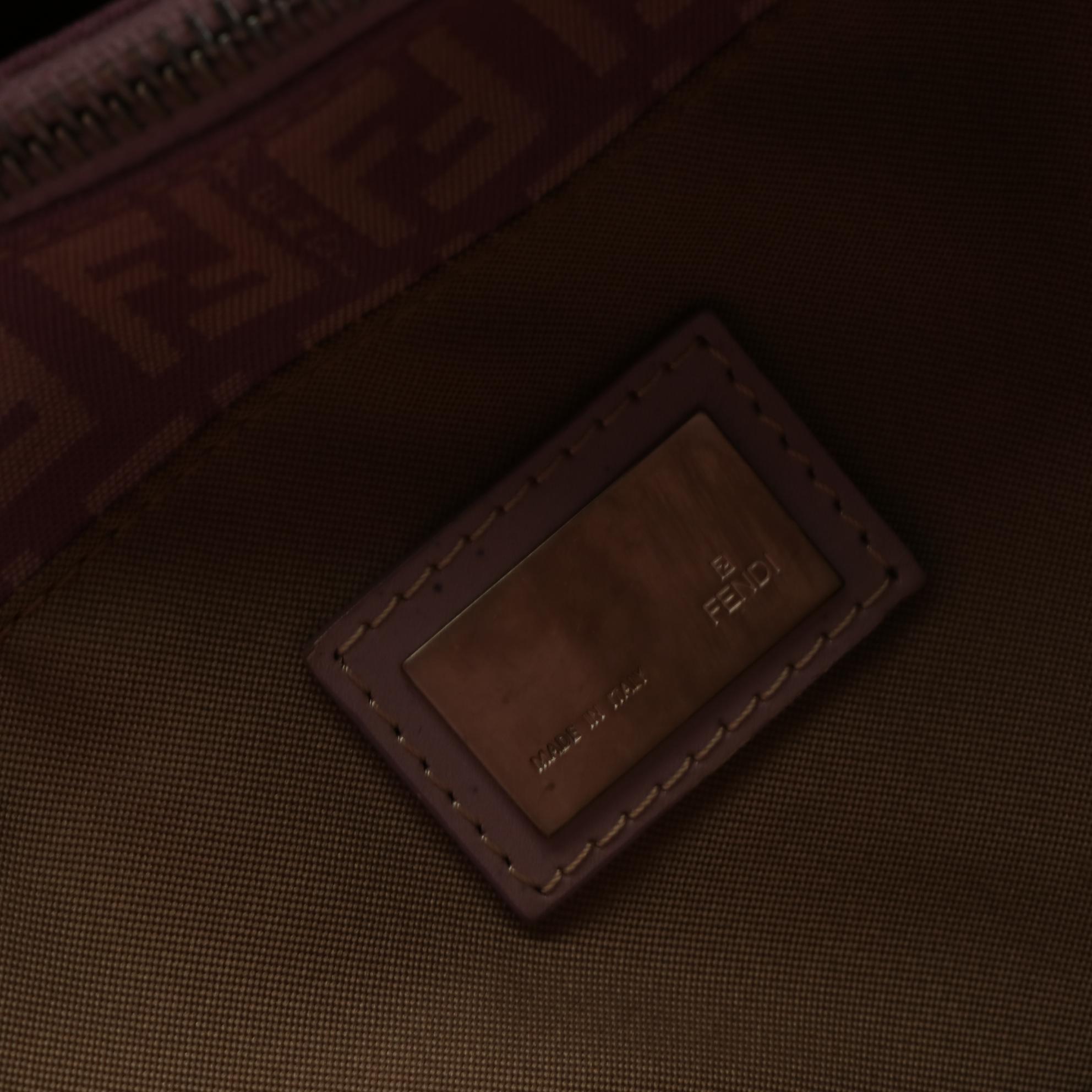 Fendi Mini Tote Bag in Zucca Canvas and Leather