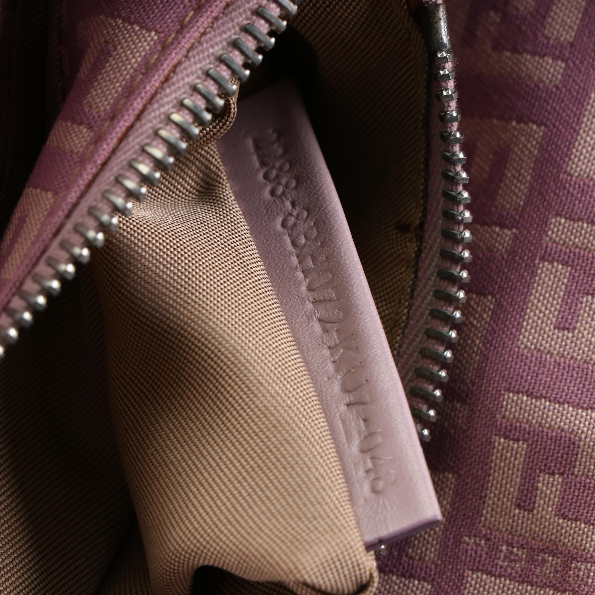 Fendi Mini Tote Bag in Zucca Canvas and Leather