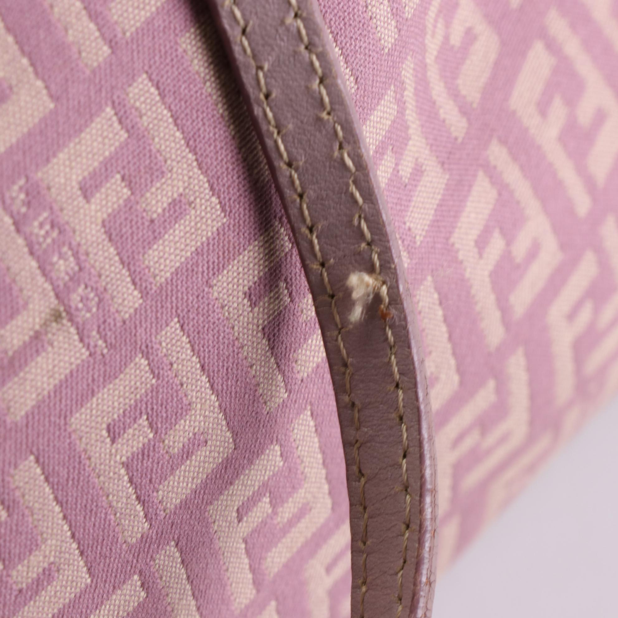 Fendi Mini Tote Bag in Zucca Canvas and Leather