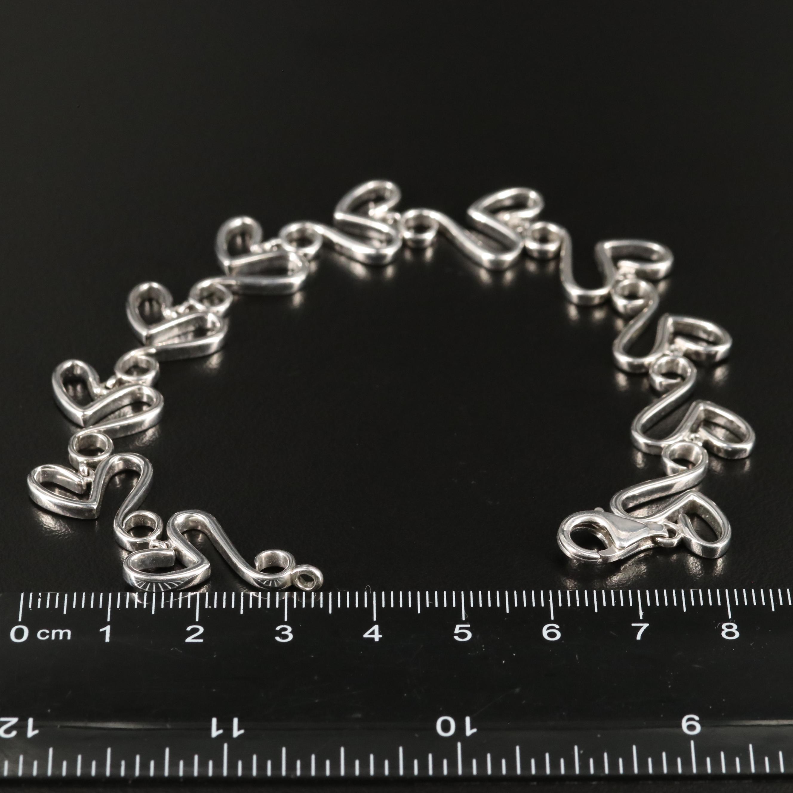 Sterling Heart Chain Bracelet