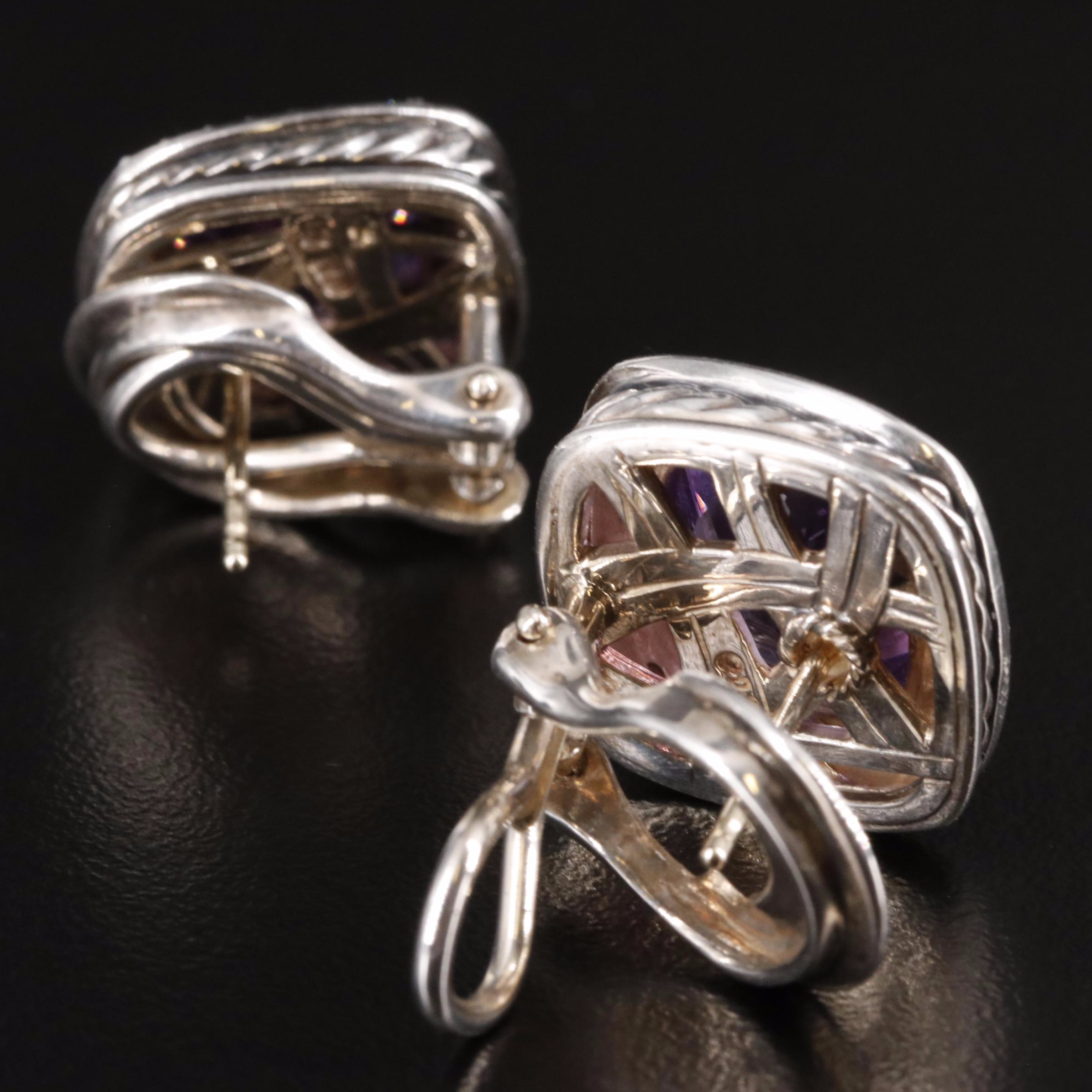 David Yurman Albion Amethyst and Diamond Earrings