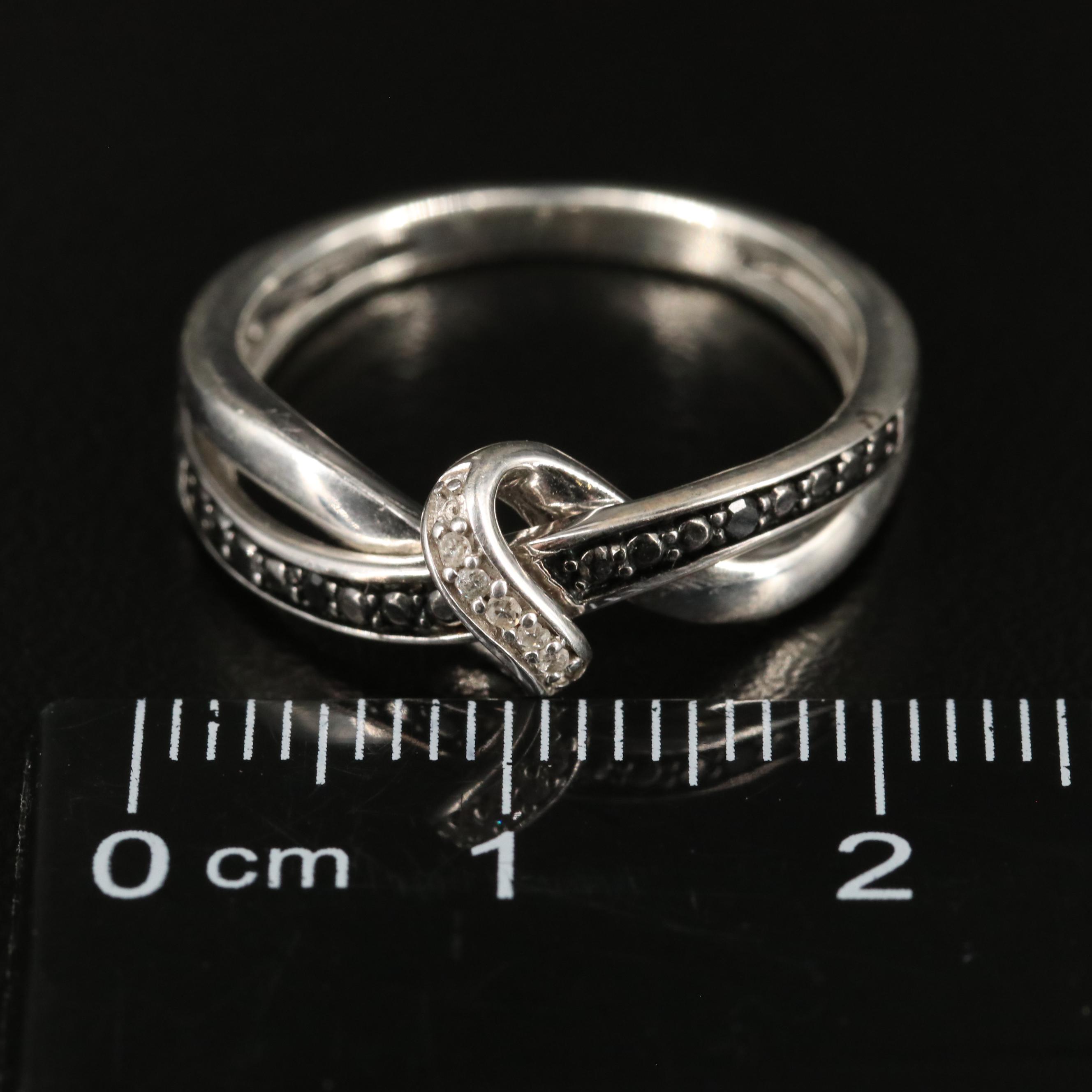 Sterling Diamond Crossover Ring