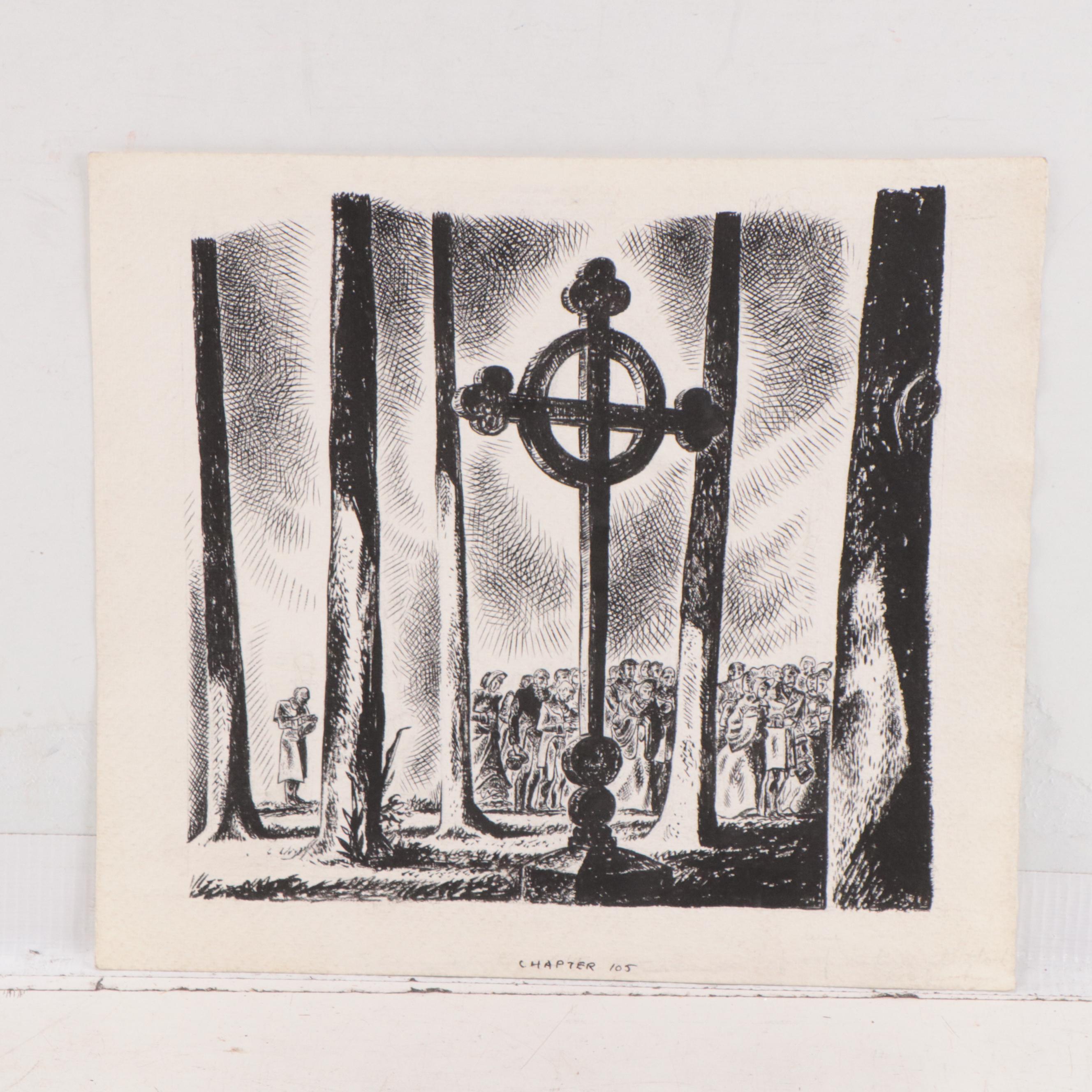 Lynd Ward Ink Illustrations For "The Count of Monte Cristo," Mid-20th Century