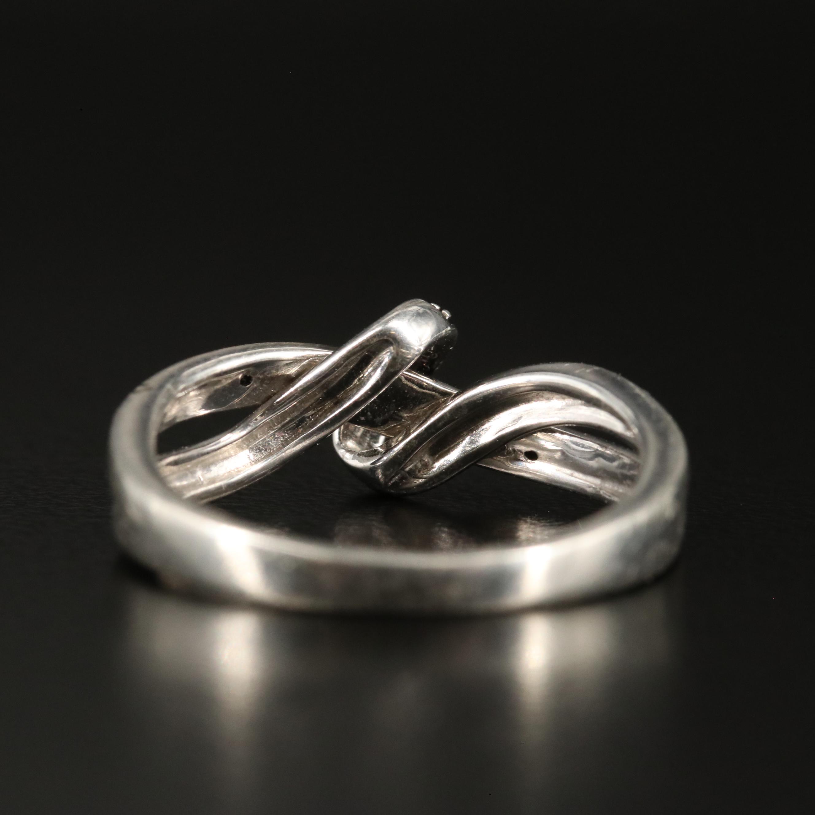 Sterling Diamond Crossover Ring