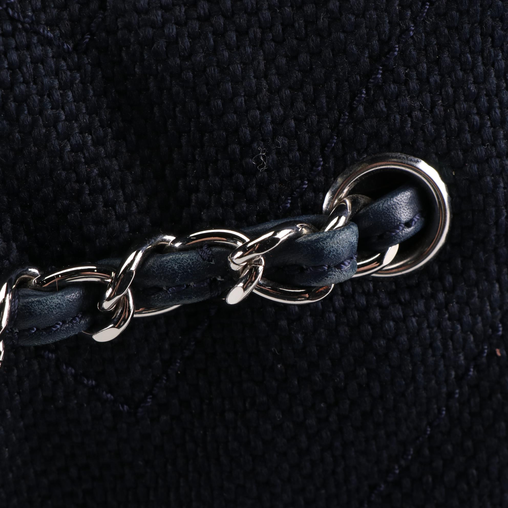 Chanel V-Stitch Chevron Shoulder Bag in Canvas and Leather