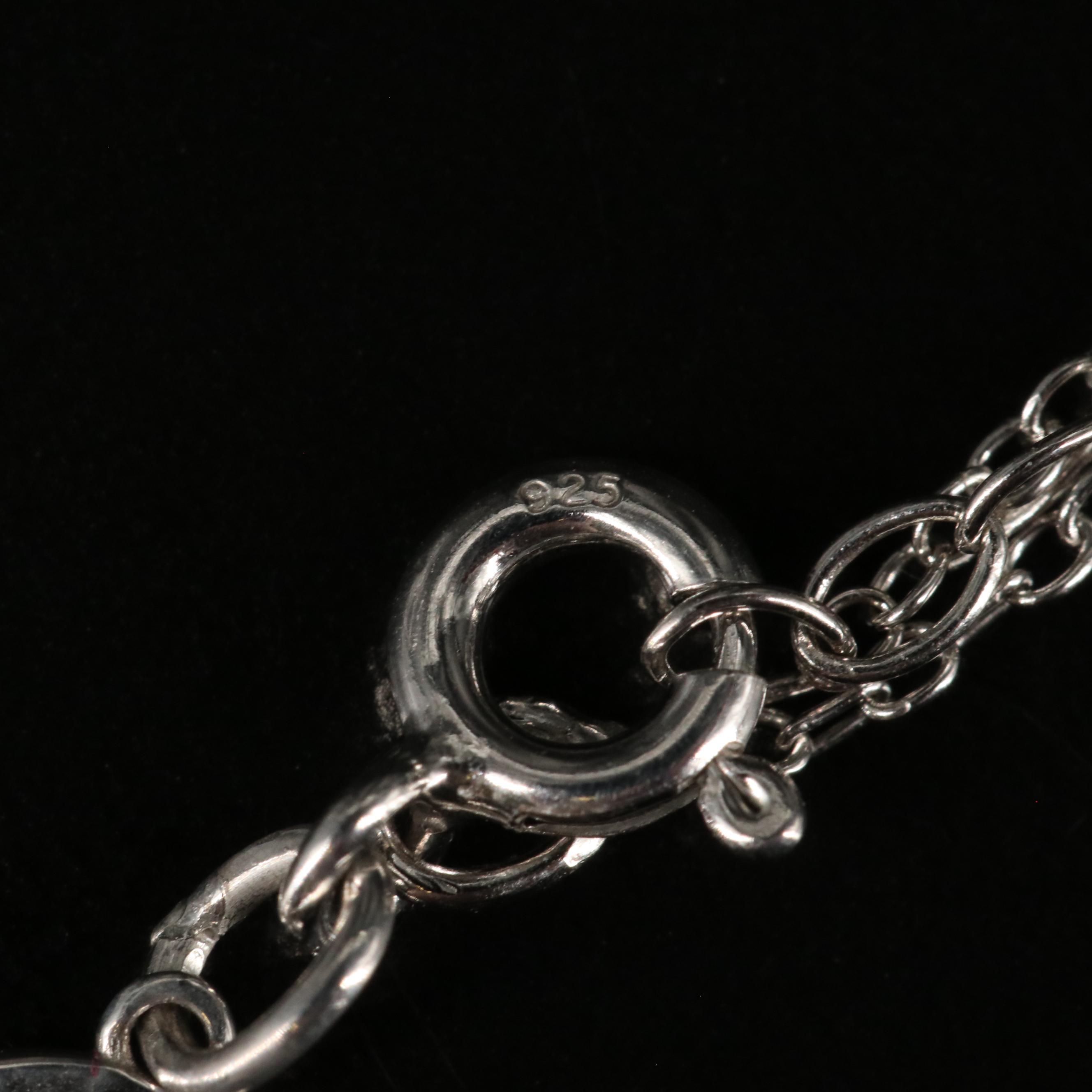 Sterling Diamond Double Open Heart Pendant Necklace featuring 14K Accent