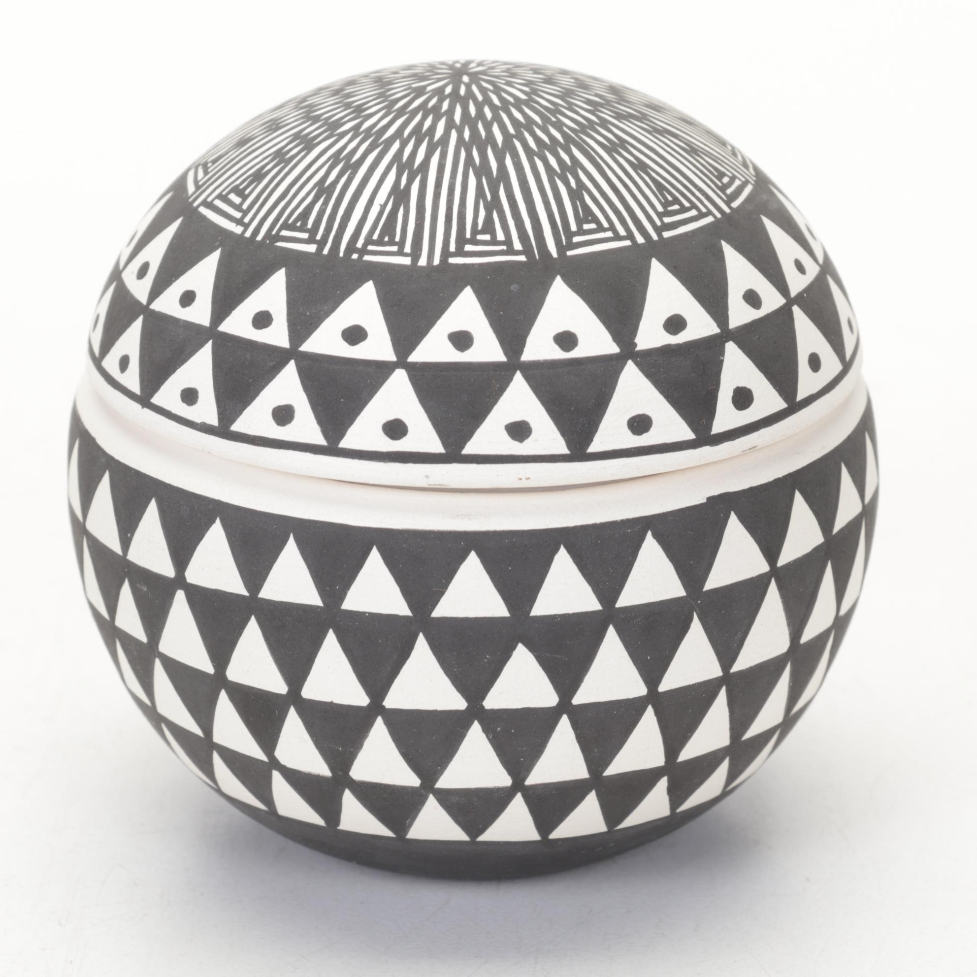 Marcus Homer Zuni Signed Bowl With Signed Acoma Covered Bowls