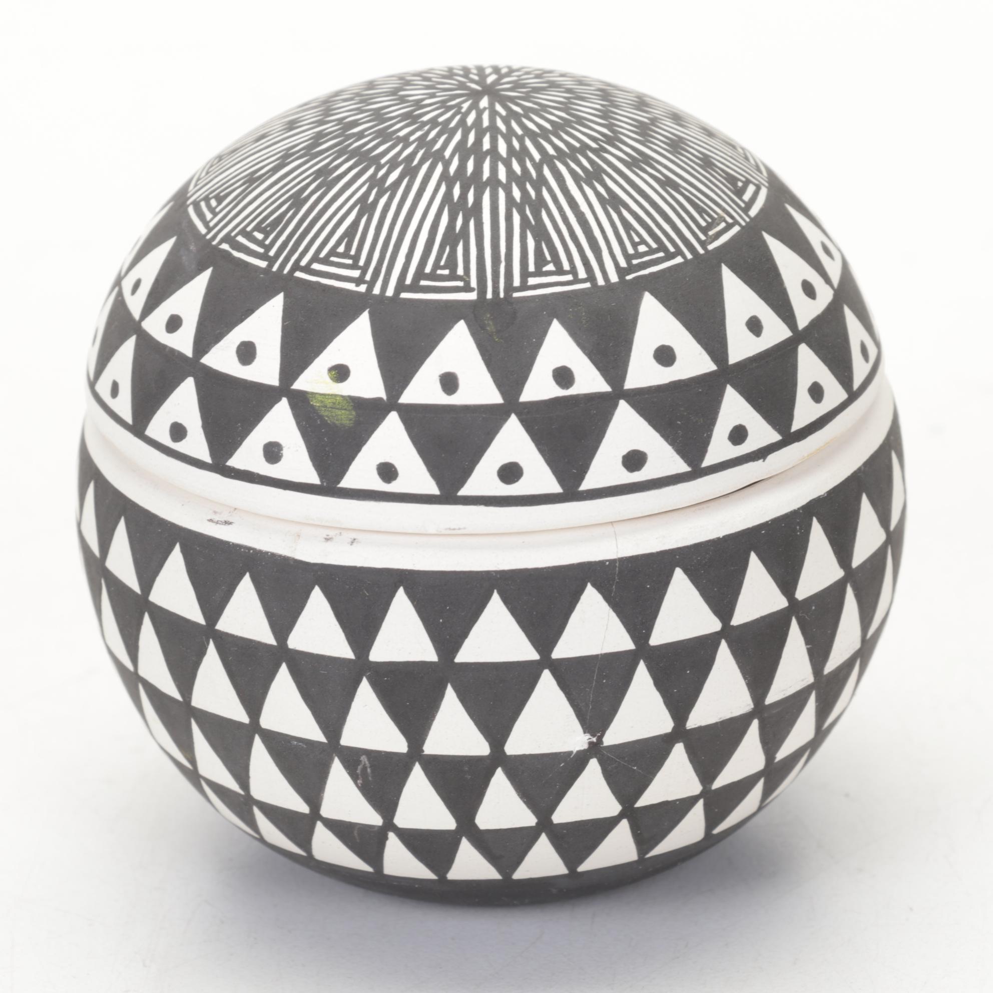 Marcus Homer Zuni Signed Bowl With Signed Acoma Covered Bowls