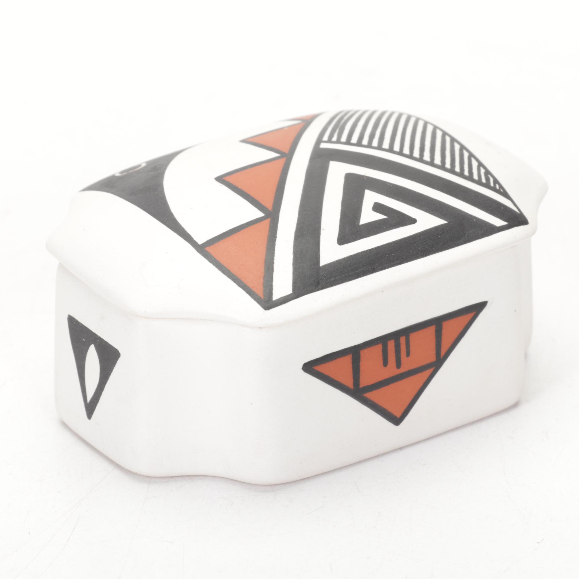 Marcus Homer Zuni Signed Bowl With Signed Acoma Covered Bowls