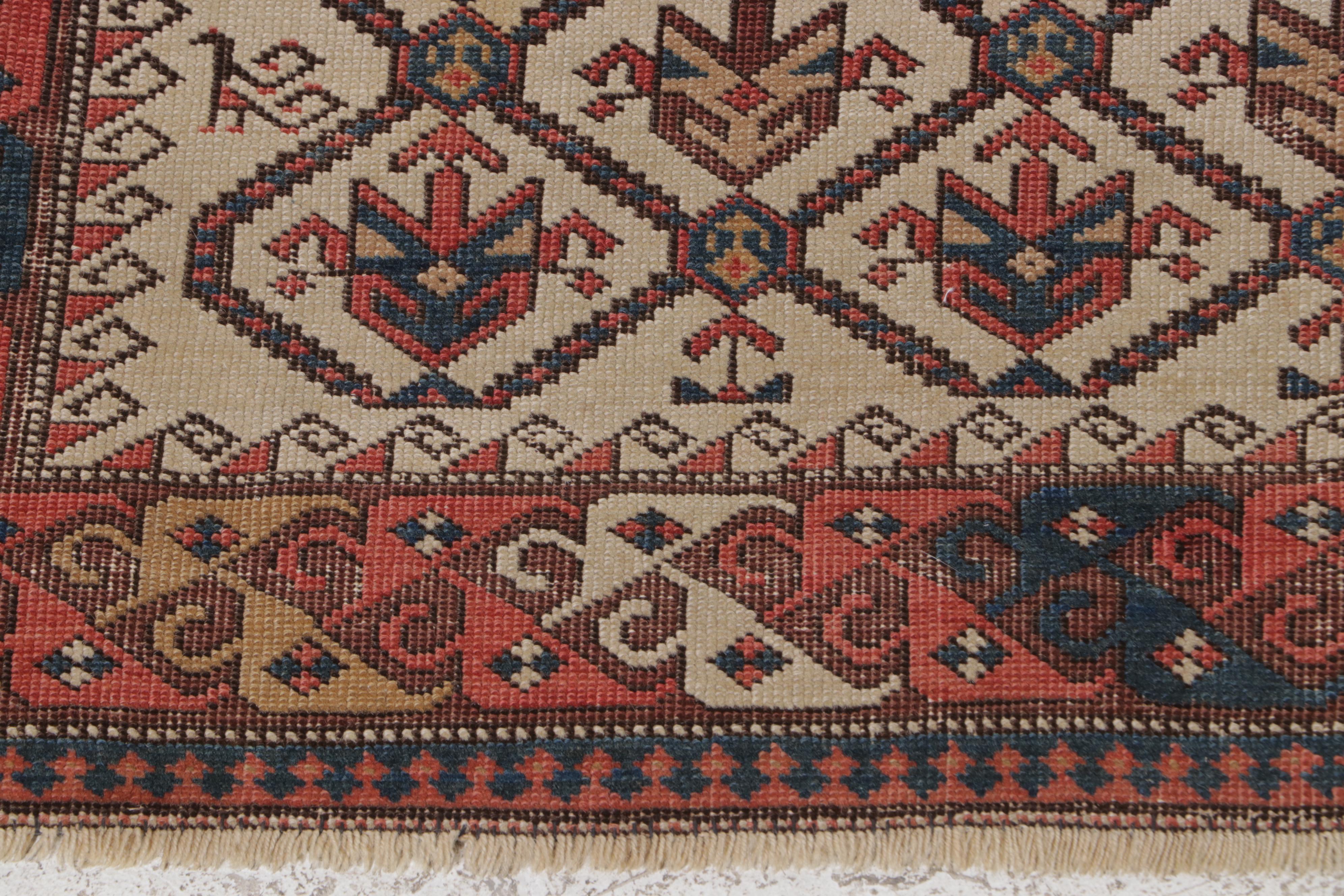3'10 x 5'11 Antique Hand-Knotted Caucasian Shirvan Prayer Rug, Dated 1913