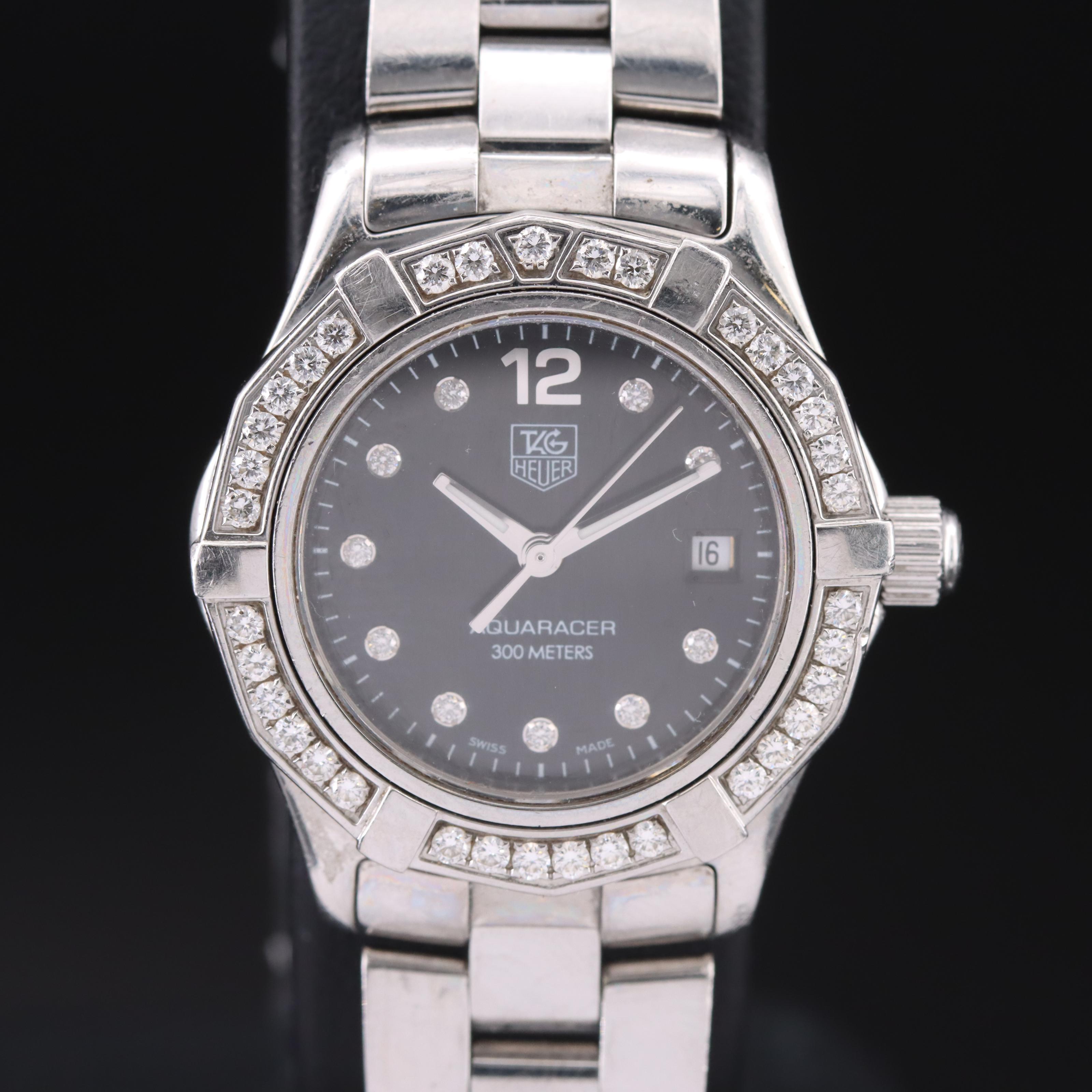 TAG Heuer Aquaracer Diamond Dial and Bezel Watch