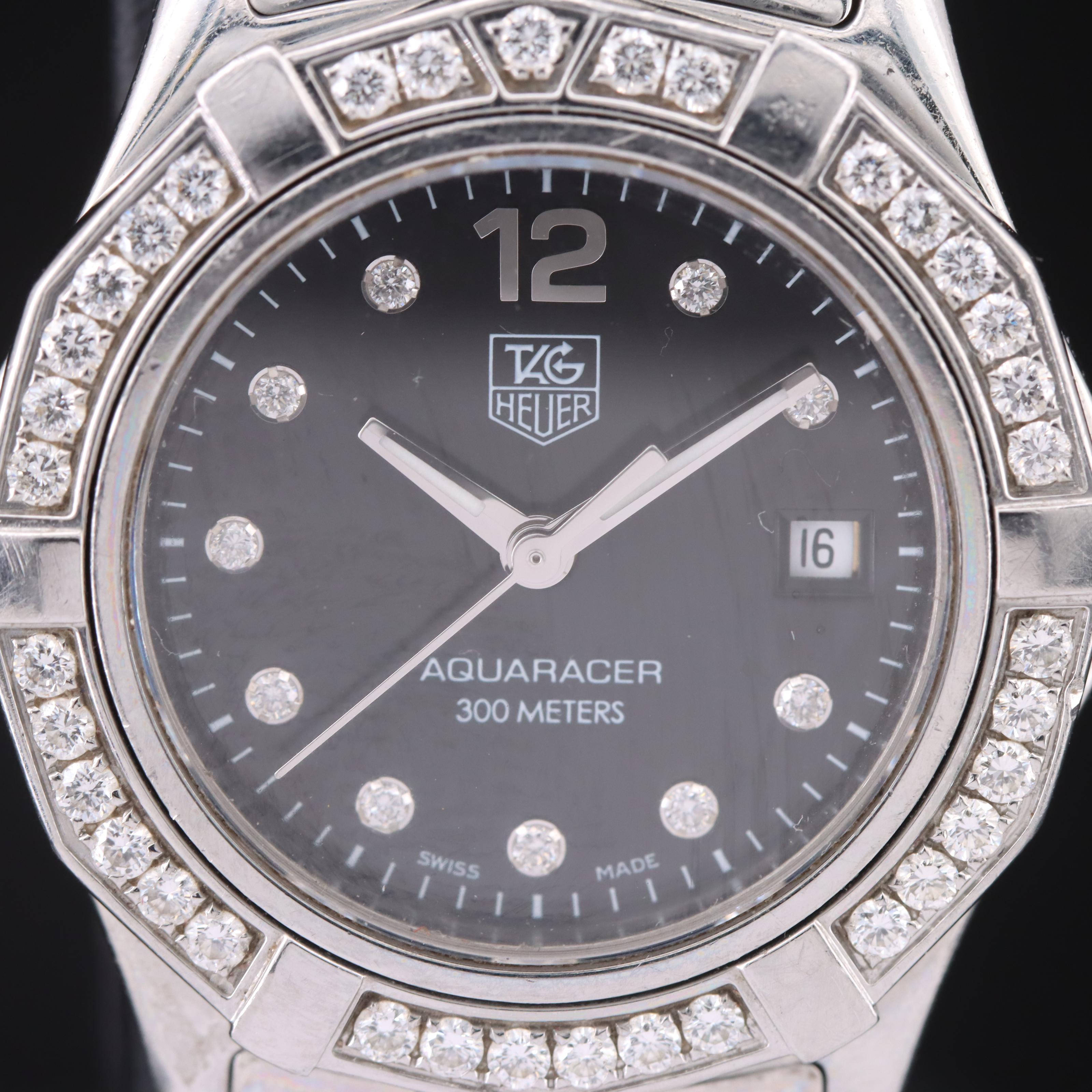 TAG Heuer Aquaracer Diamond Dial and Bezel Watch