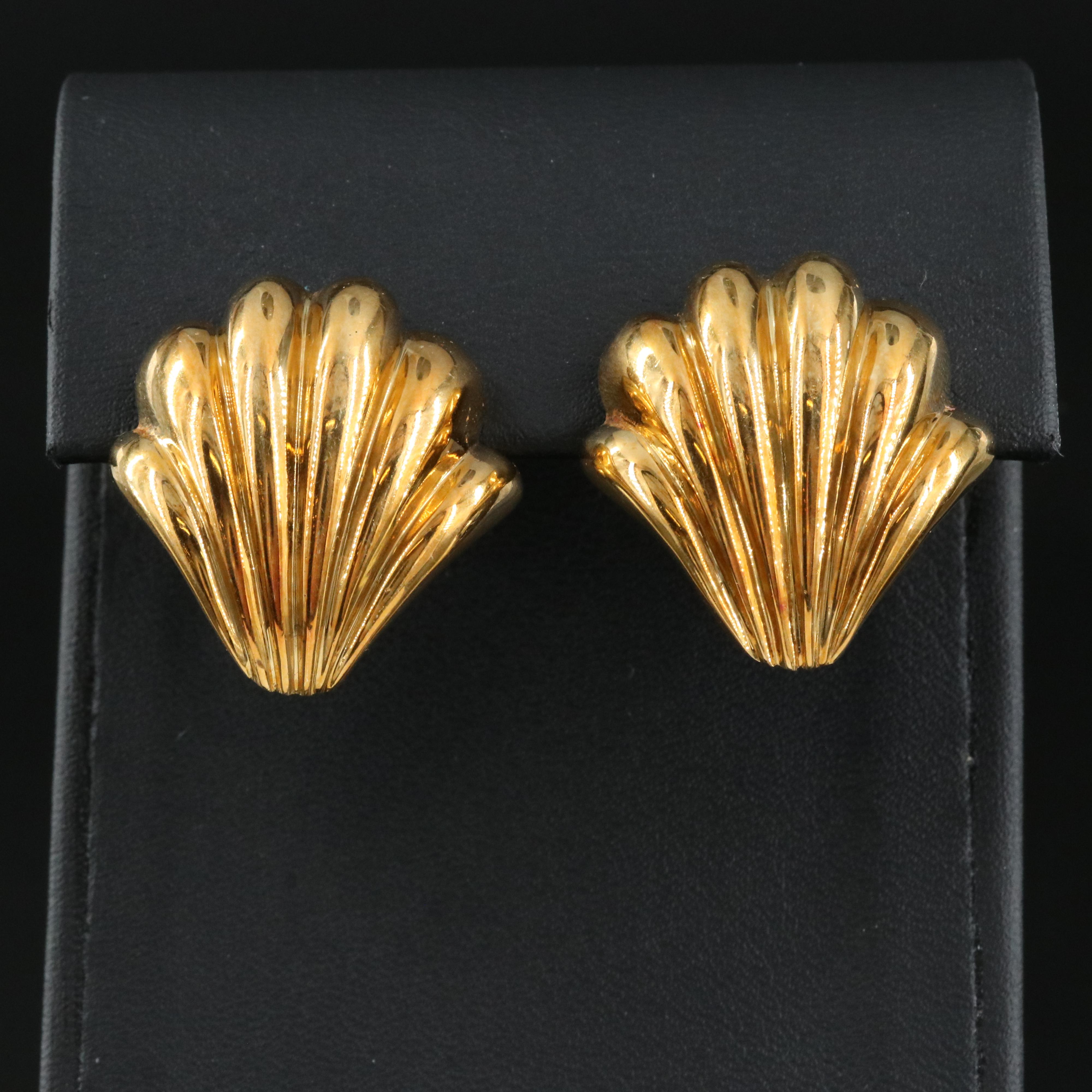 18K Fluted Earrings
