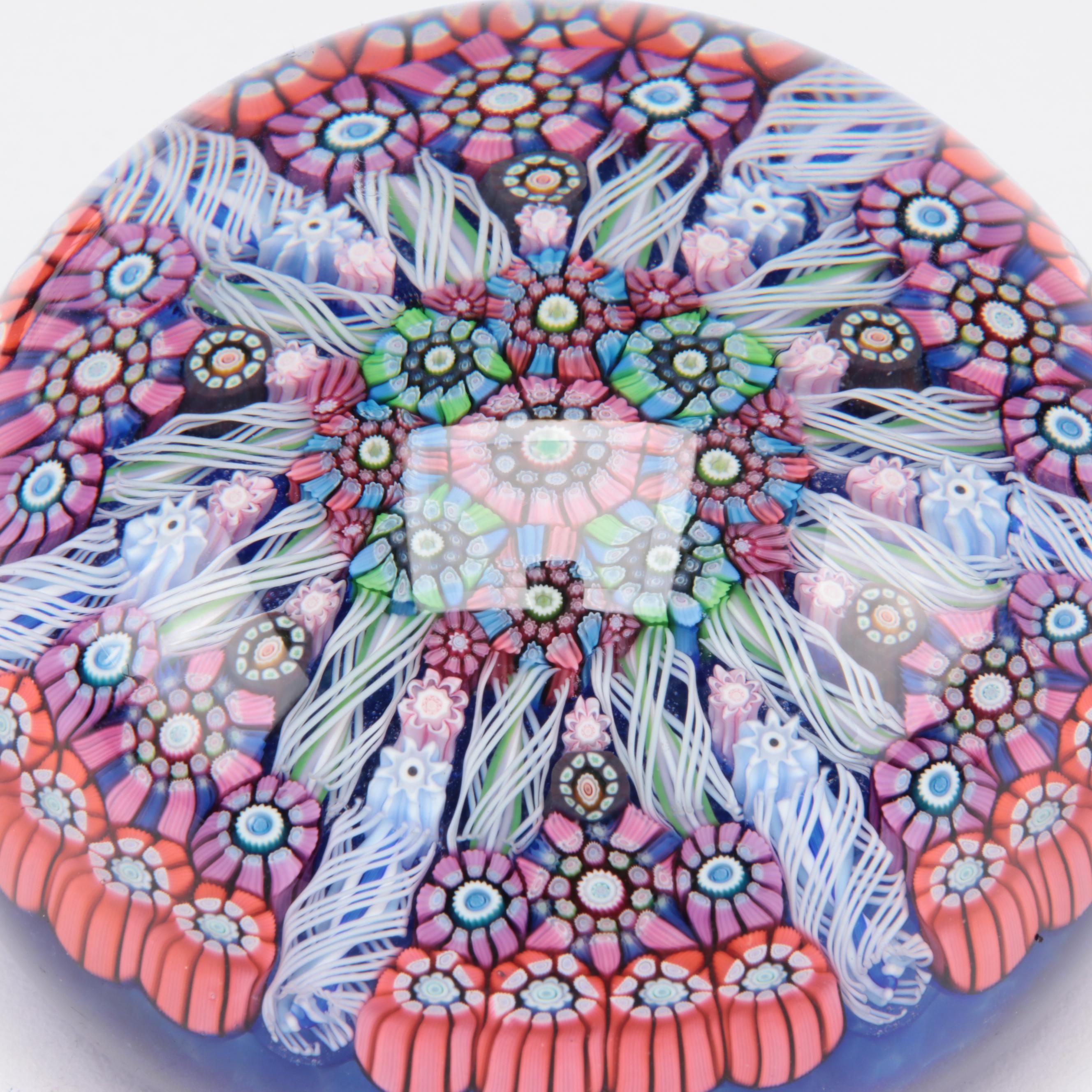 Hand Blown Perthshire Glass Millefiori Paperweights, Late 20th Century