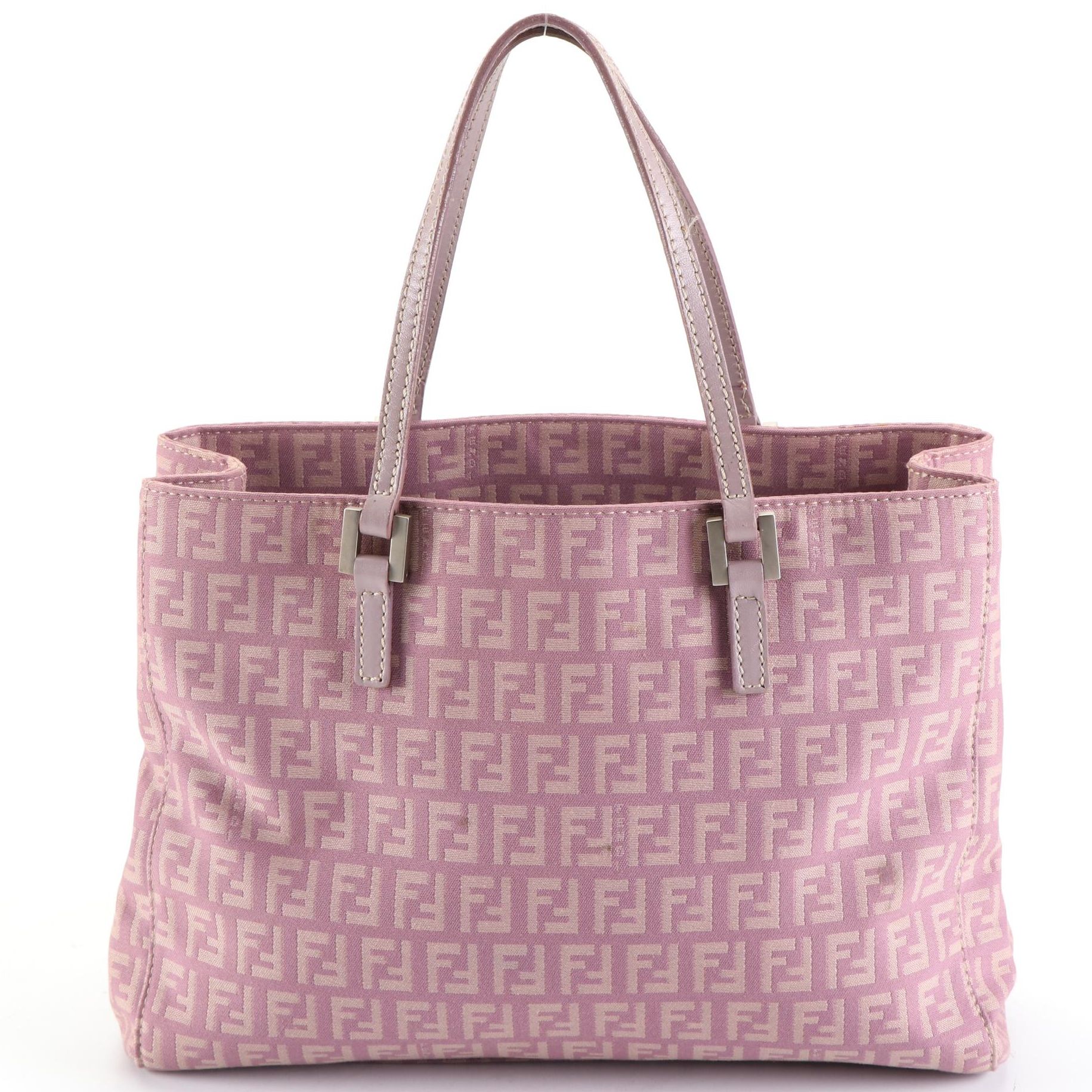 Fendi Mini Tote Bag in Zucca Canvas and Leather