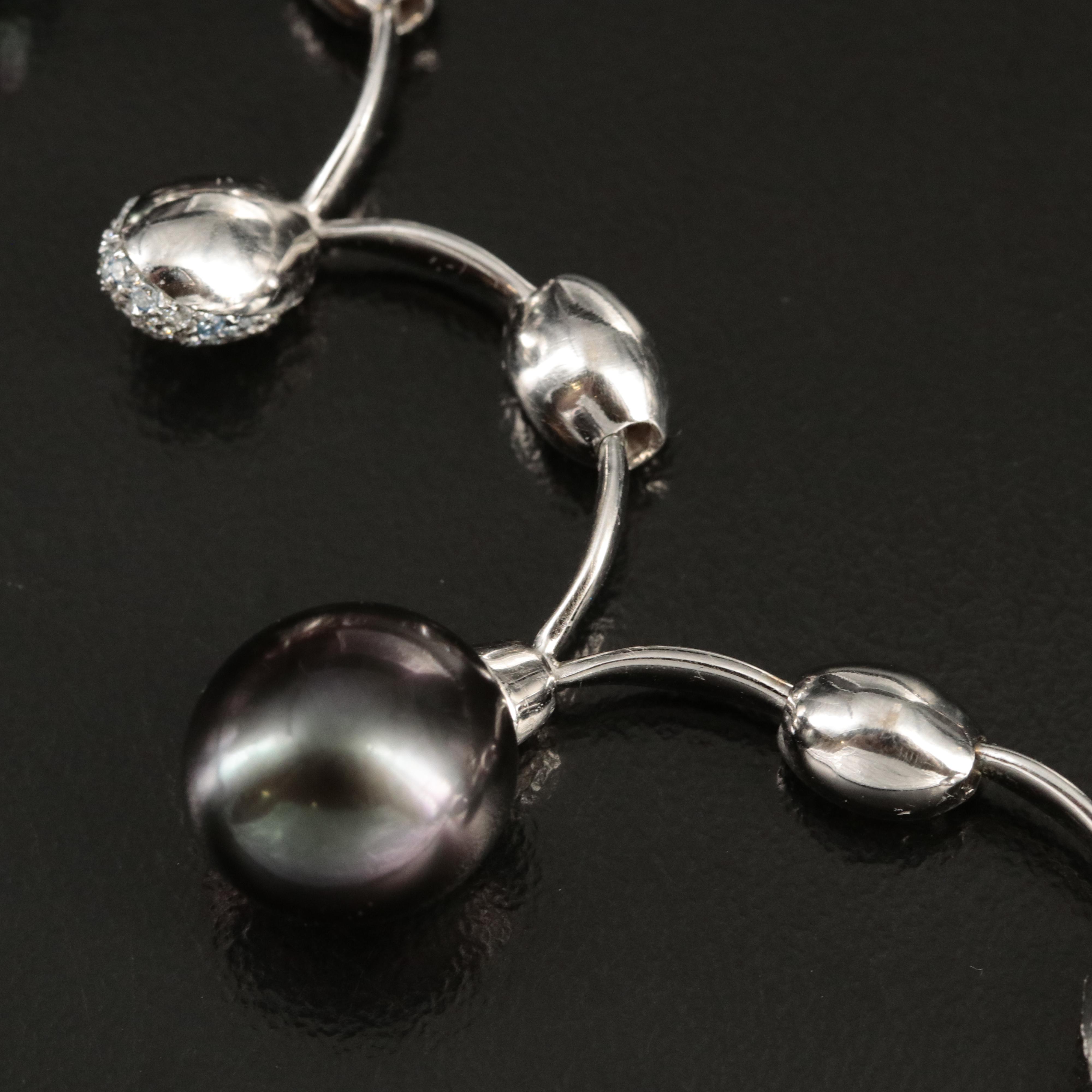 18K Pearl and 2.47 CTW Diamond Scalloped Necklace