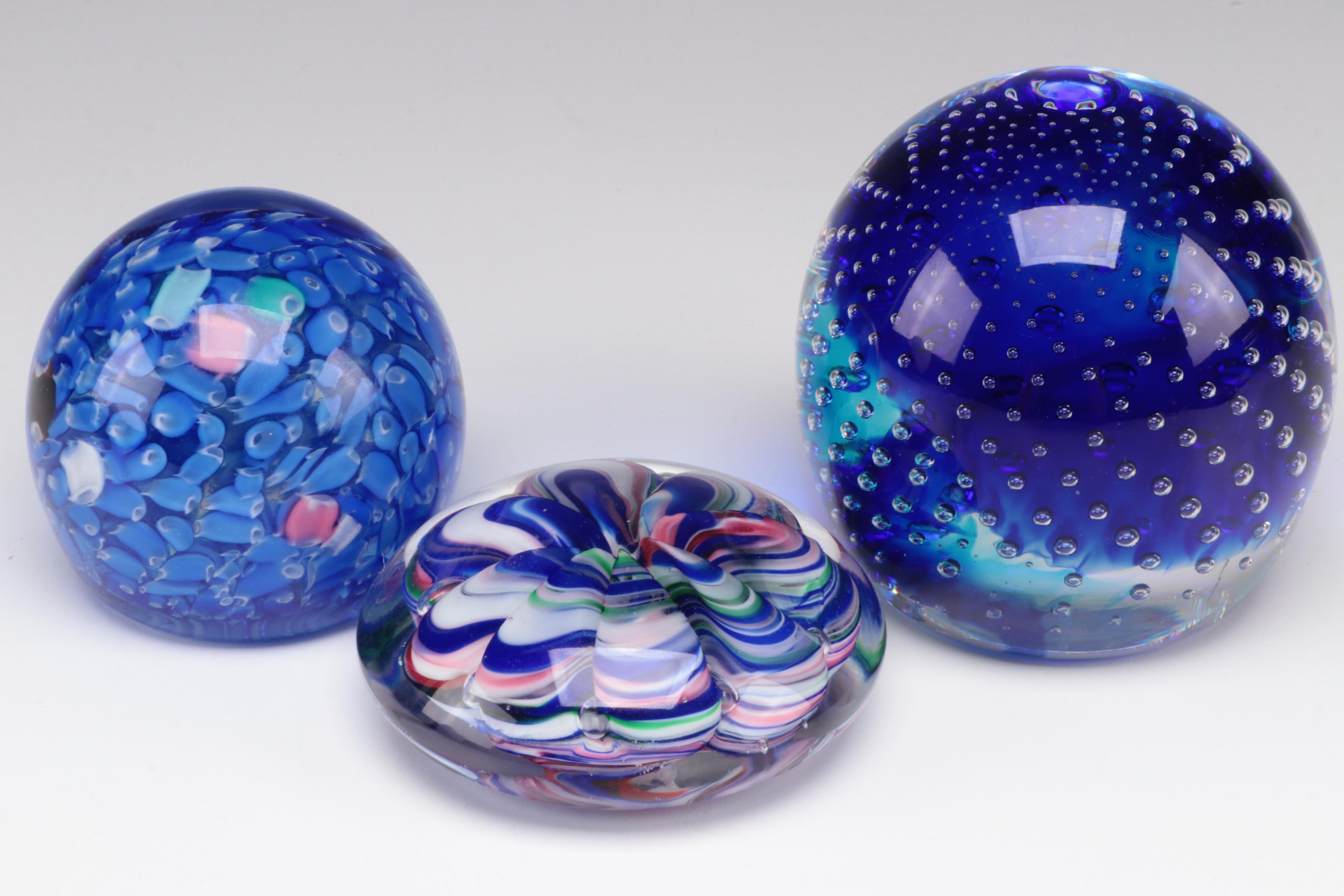 Joe St. Clair and Other Blown Glass Paperweights