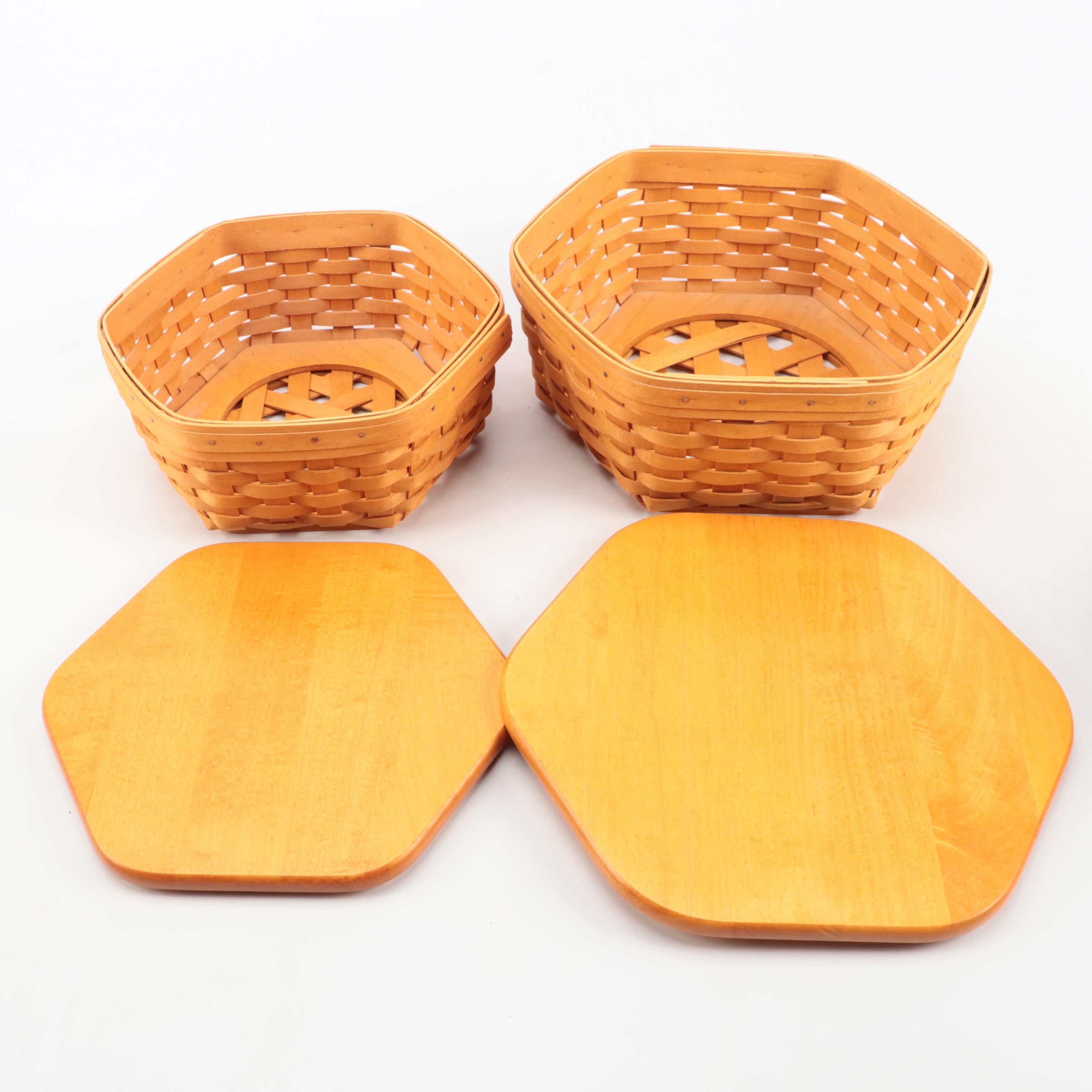 Longaberger Hexagonal Stacking Basketry Boxes