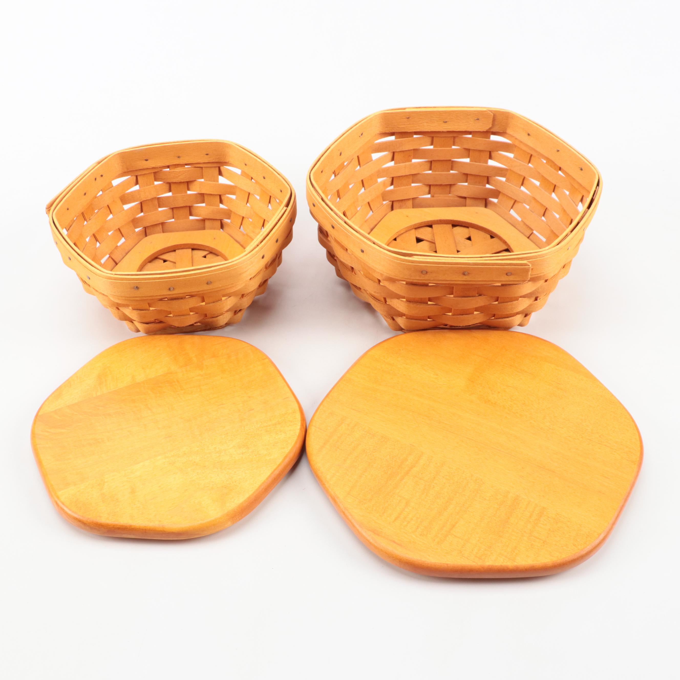 Longaberger Hexagonal Stacking Basketry Boxes
