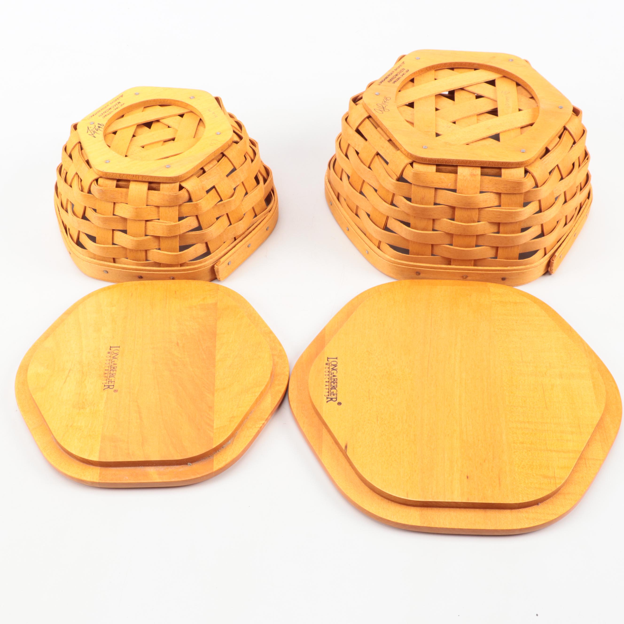Longaberger Hexagonal Stacking Basketry Boxes
