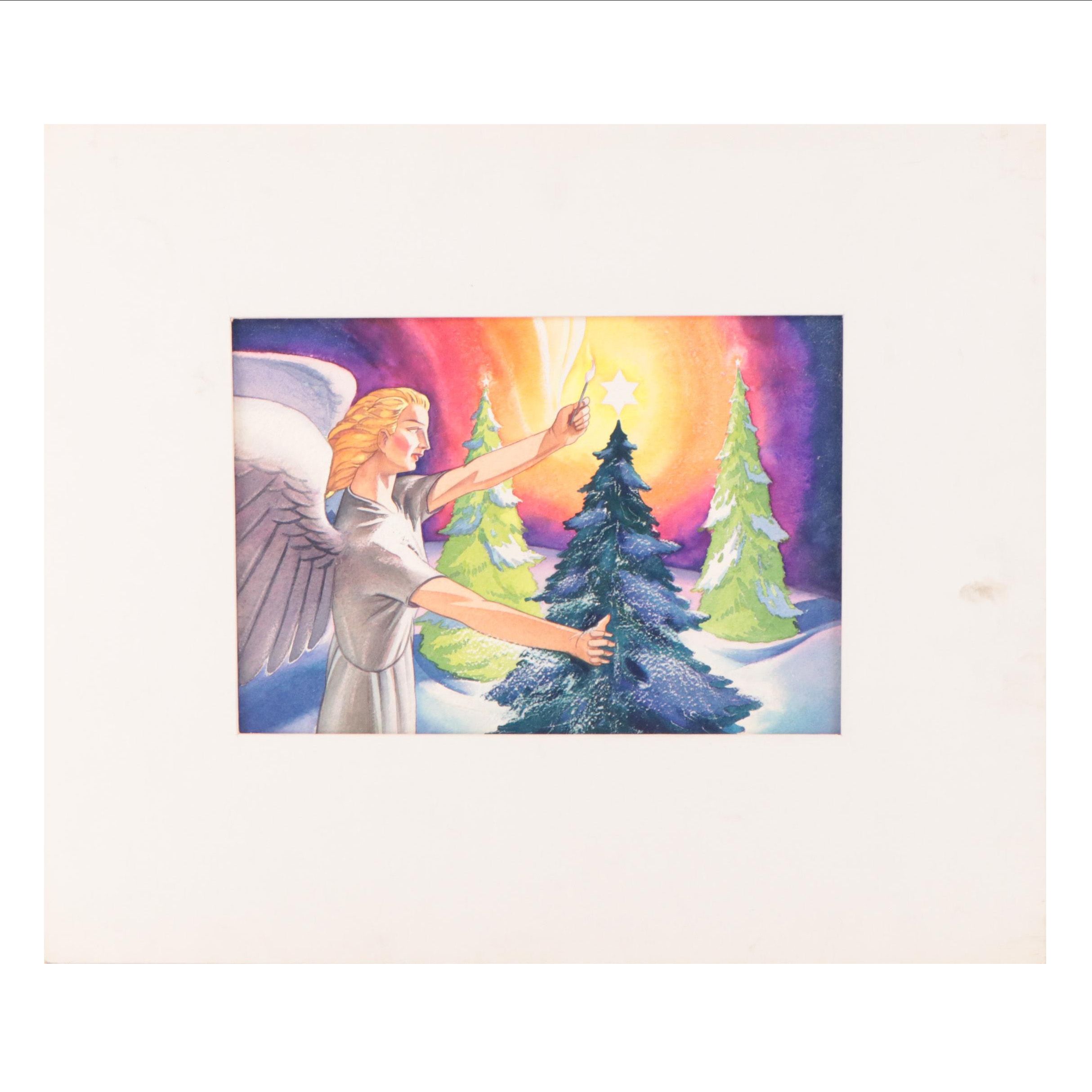 Dan Burne Jones Watercolor Paintings Including "Star of the Christmas Tree"